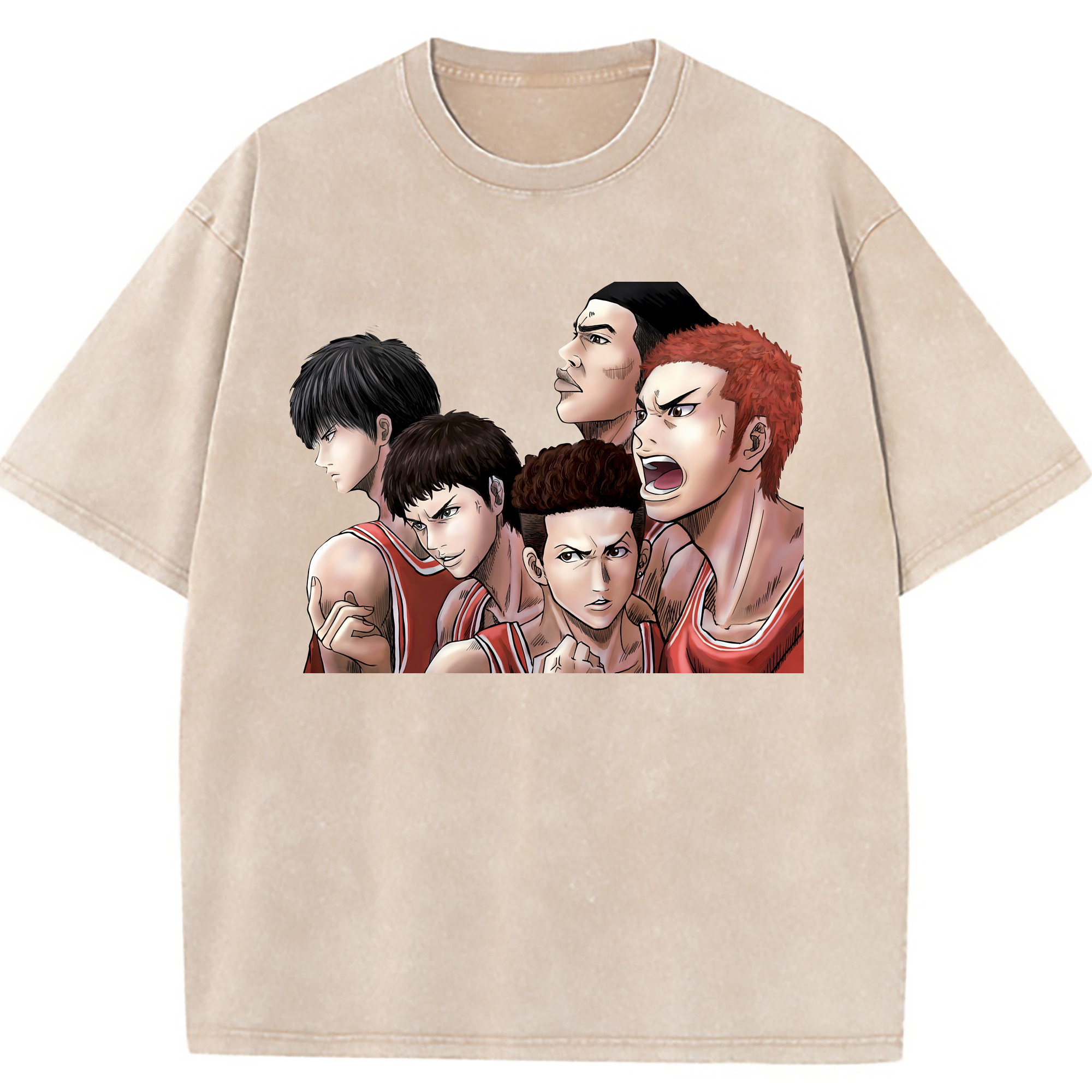 （画像用） SLAM DUNK／スラムダンク 綿100% ヴィンテージ風 半袖Tシャツ（フロントプリント）