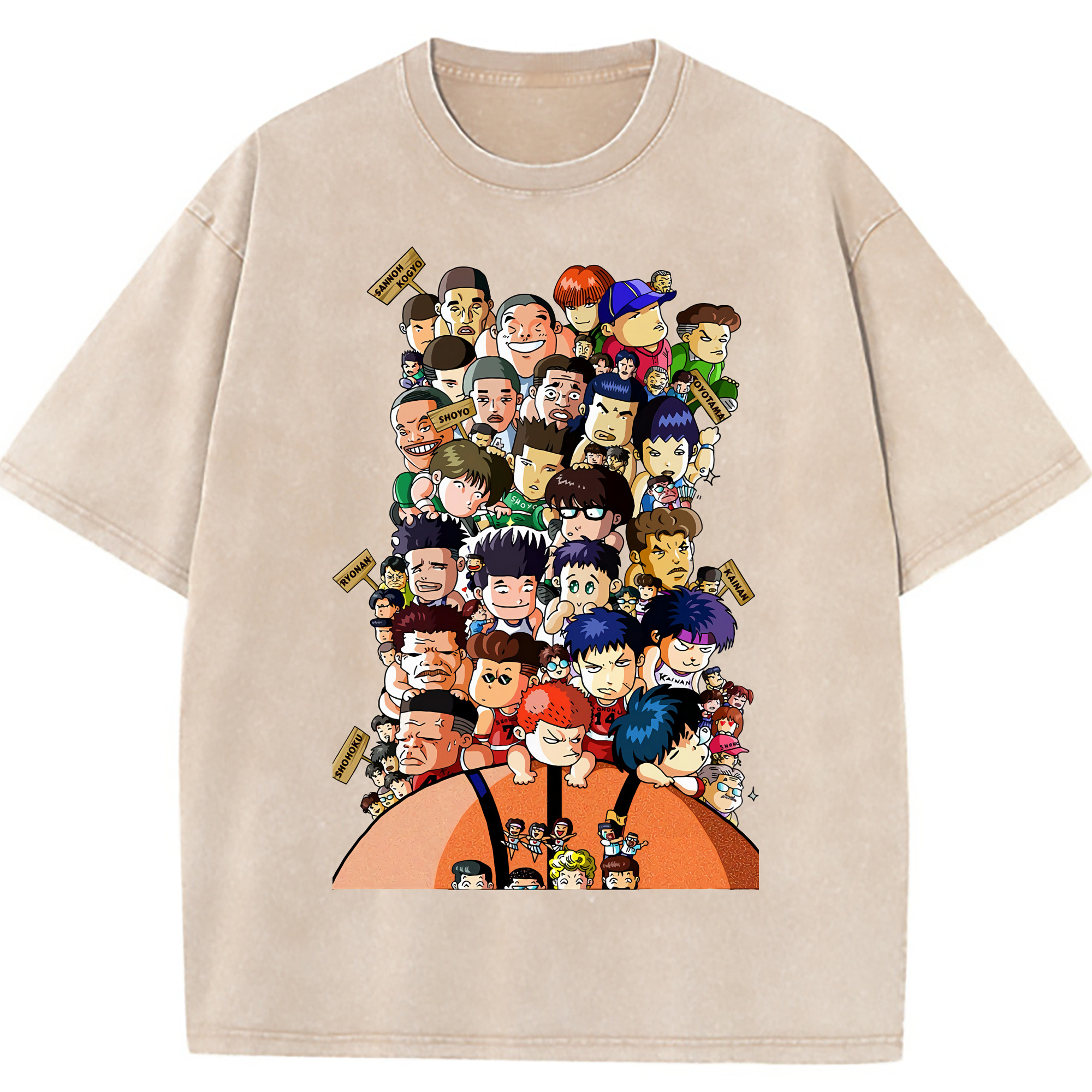 （画像用） SLAM DUNK／スラムダンク 綿100% ヴィンテージ風 半袖Tシャツ（フロントプリント）