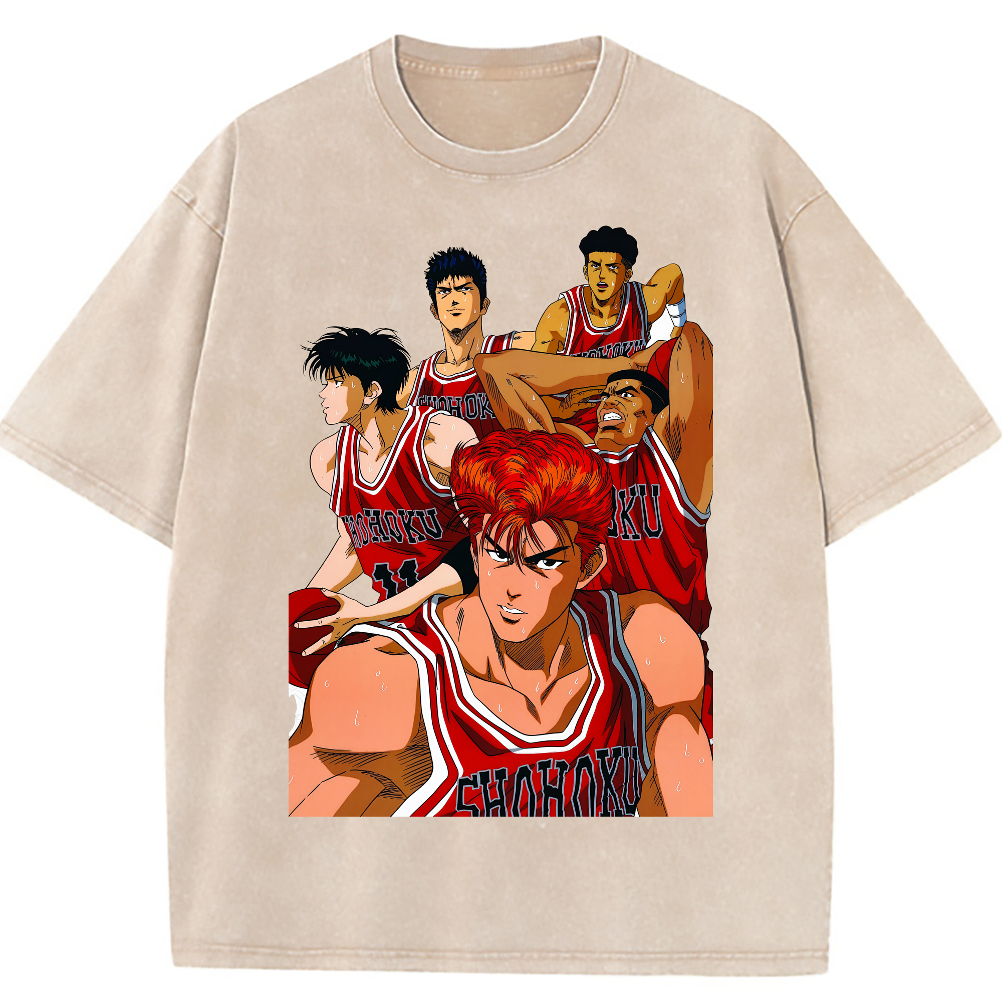 （画像用） SLAM DUNK／スラムダンク 綿100% ヴィンテージ風 半袖Tシャツ（フロントプリント）