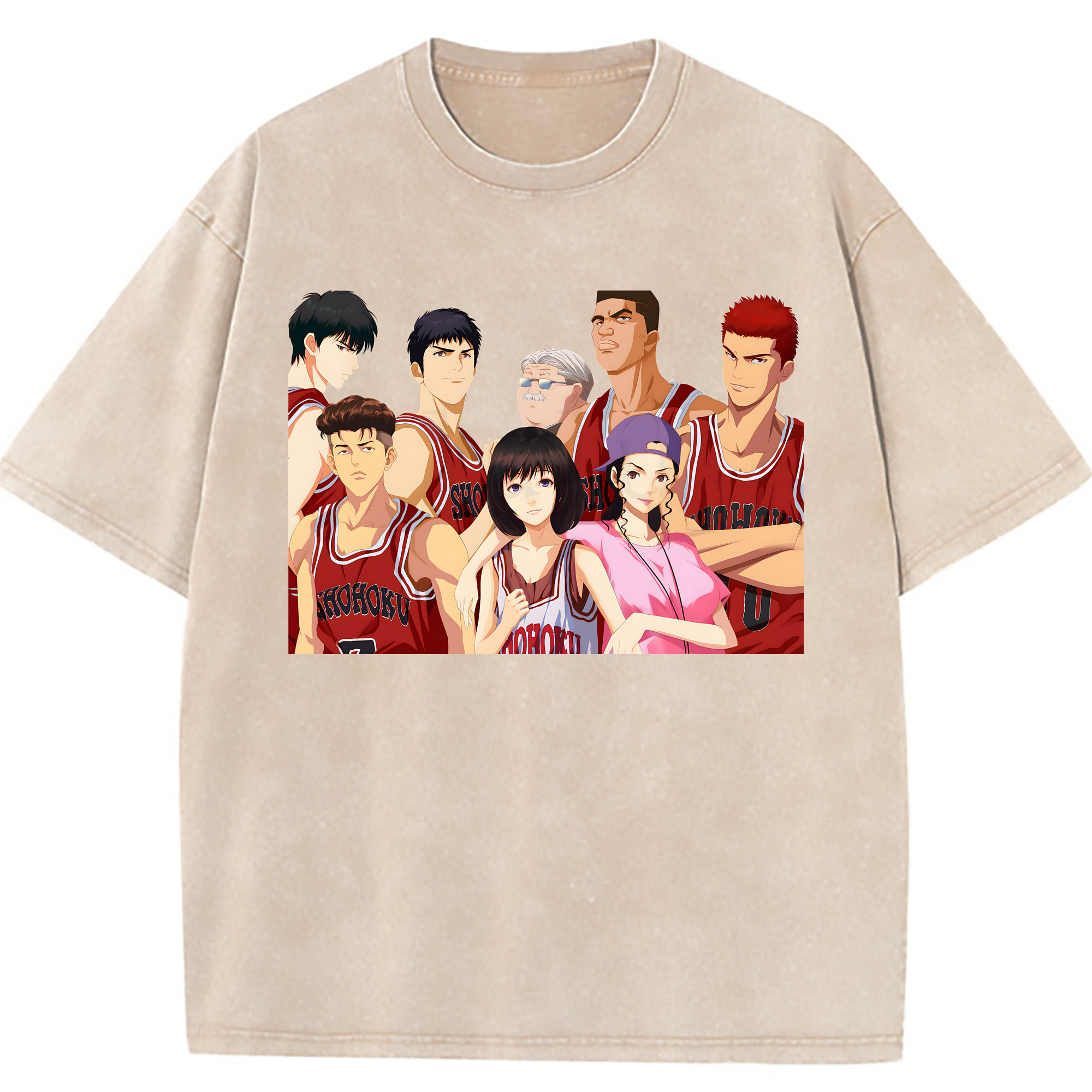 （画像用） SLAM DUNK／スラムダンク 綿100% ヴィンテージ風 半袖Tシャツ（フロントプリント）