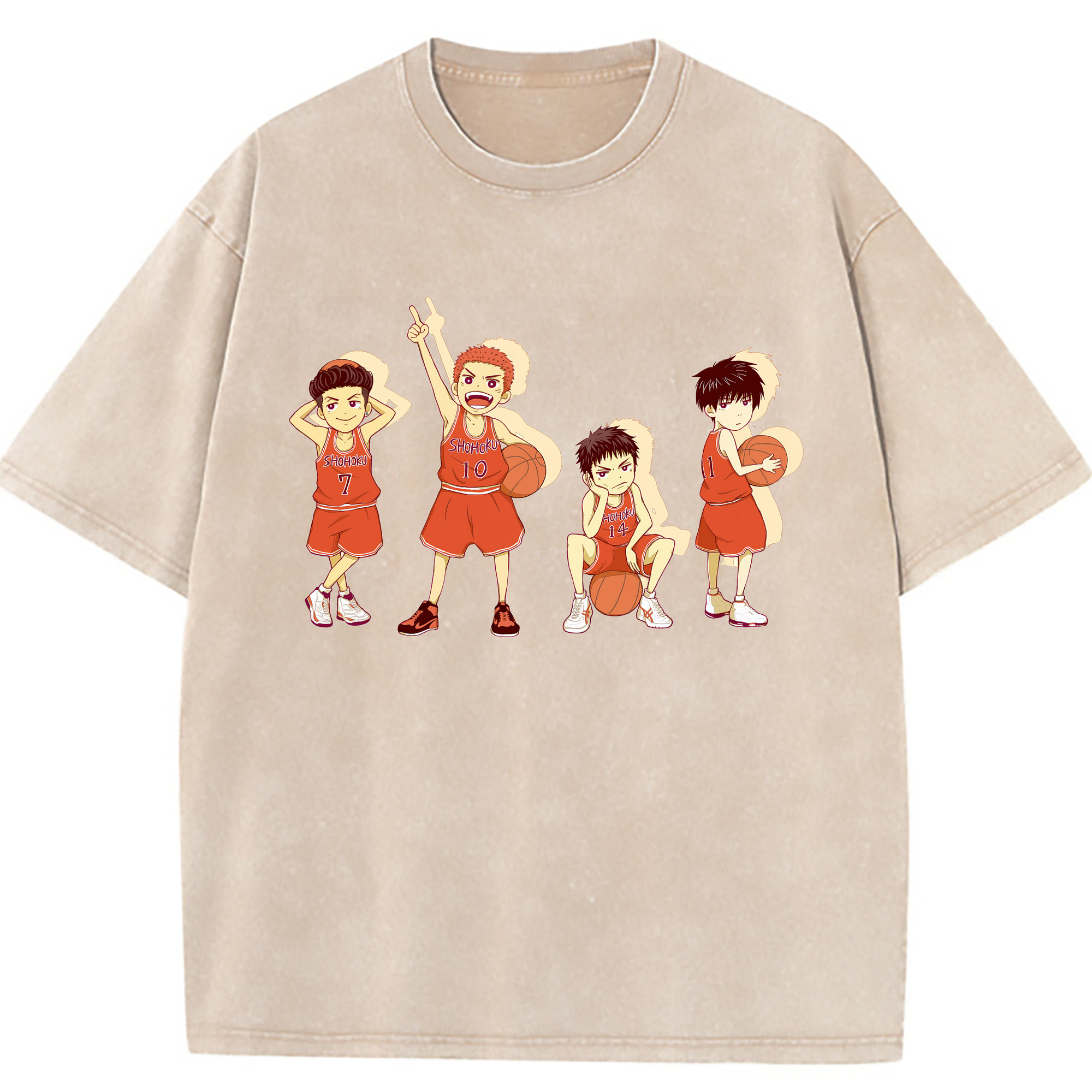 （画像用） SLAM DUNK／スラムダンク 綿100% ヴィンテージ風 半袖Tシャツ（フロントプリント）