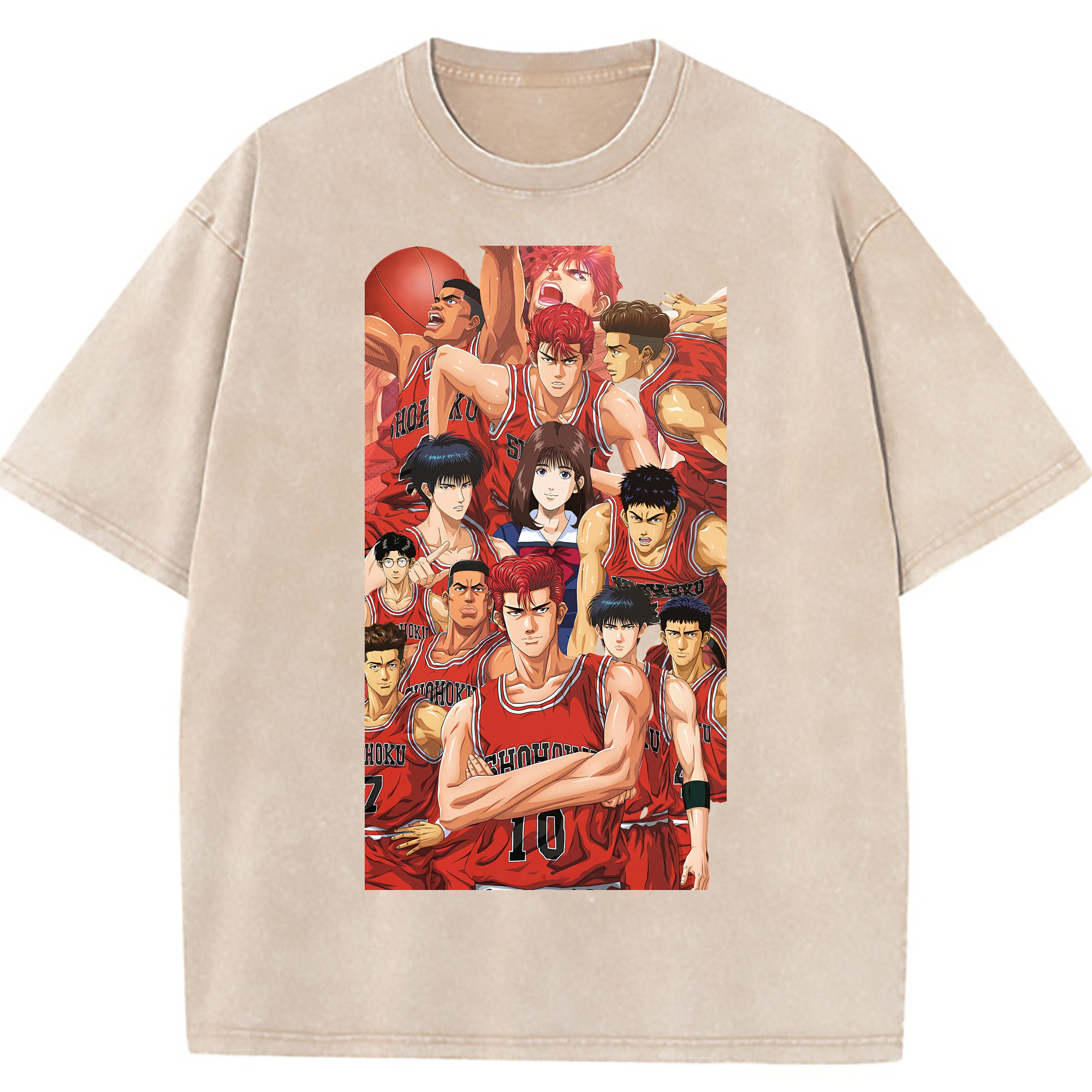 （画像用） SLAM DUNK／スラムダンク 綿100% ヴィンテージ風 半袖Tシャツ（フロントプリント）