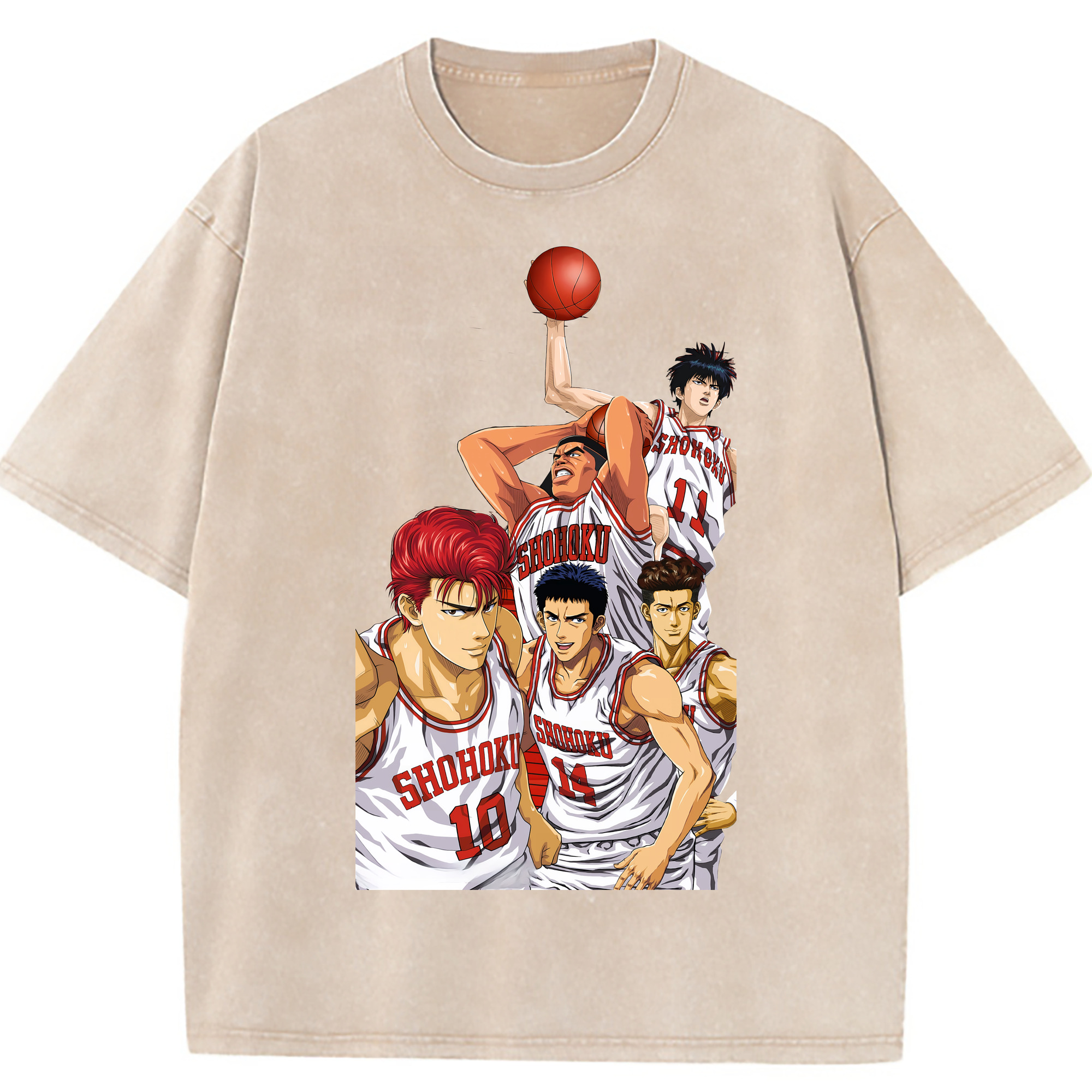 （画像用） SLAM DUNK／スラムダンク 綿100% ヴィンテージ風 半袖Tシャツ（フロントプリント）