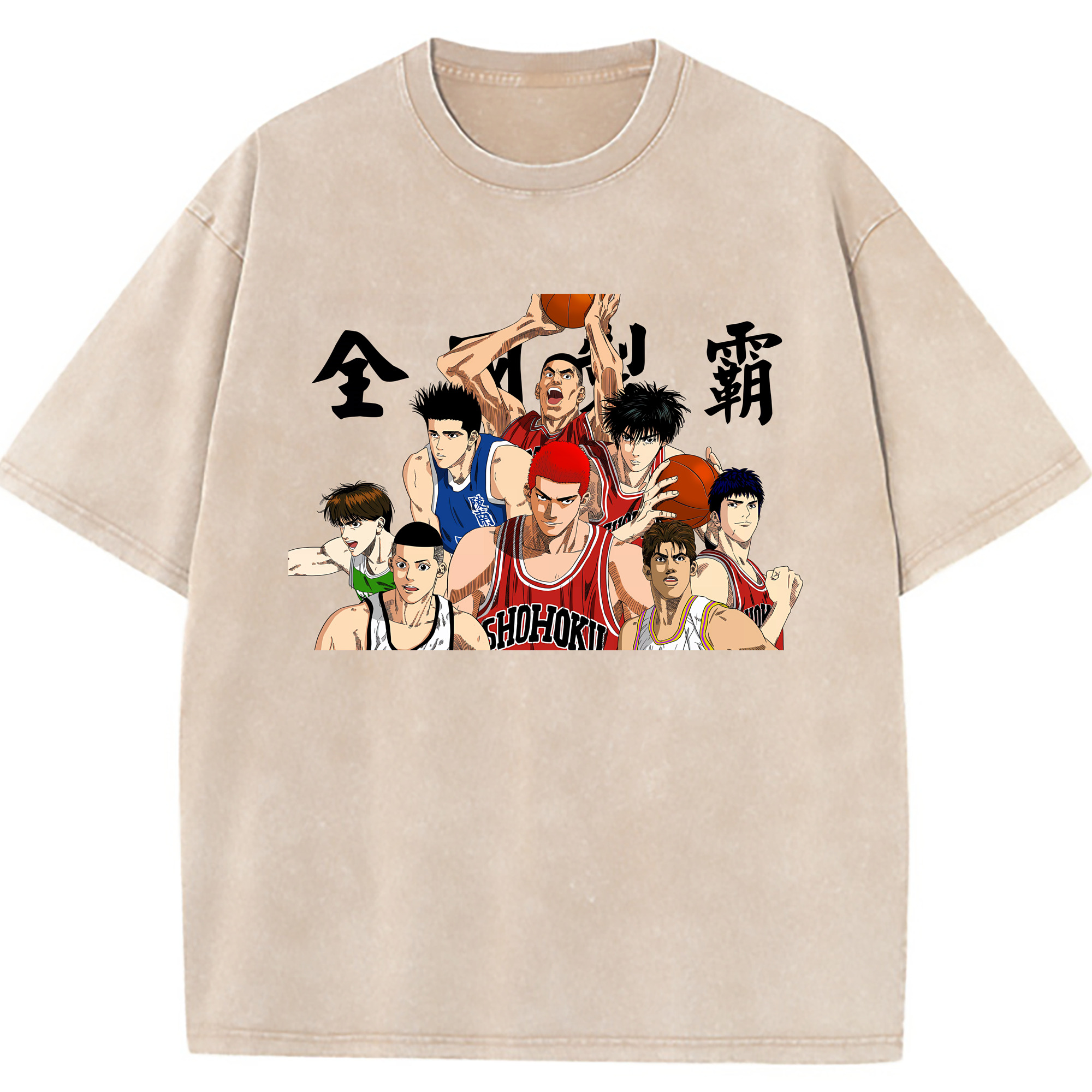 （画像用） SLAM DUNK／スラムダンク 綿100% ヴィンテージ風 半袖Tシャツ（フロントプリント）