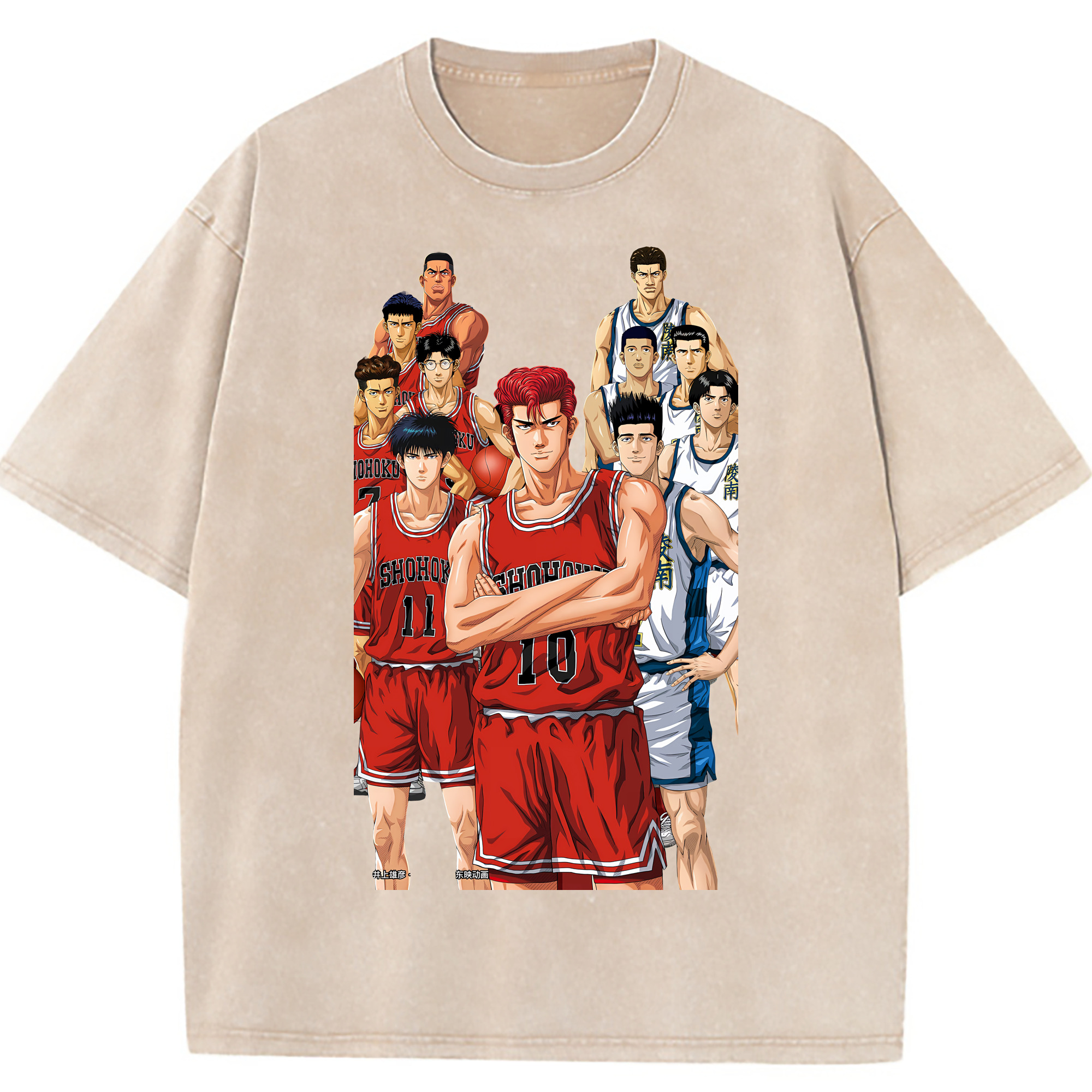 （画像用） SLAM DUNK／スラムダンク 綿100% ヴィンテージ風 半袖Tシャツ（フロントプリント）