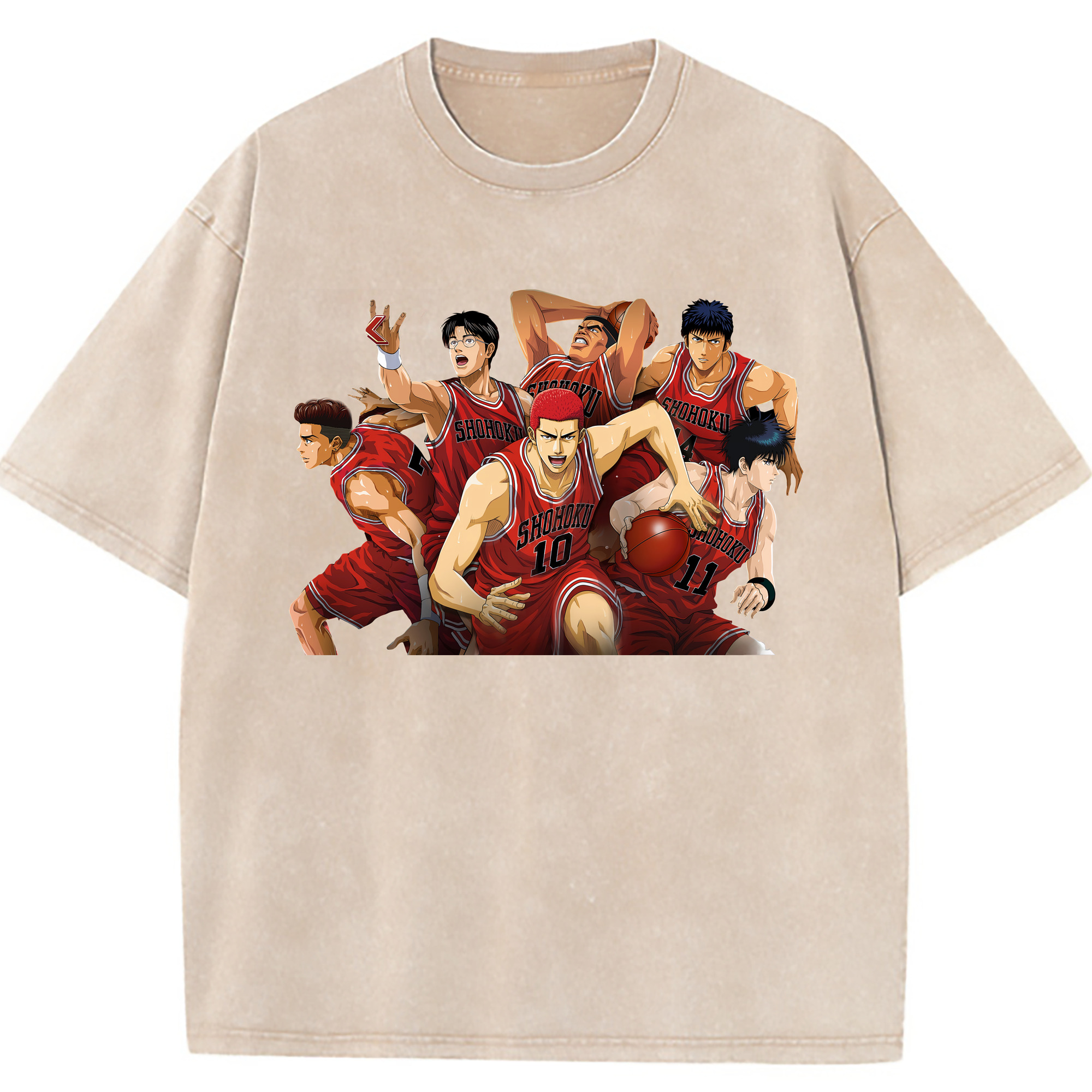 （画像用） SLAM DUNK／スラムダンク 綿100% ヴィンテージ風 半袖Tシャツ（フロントプリント）