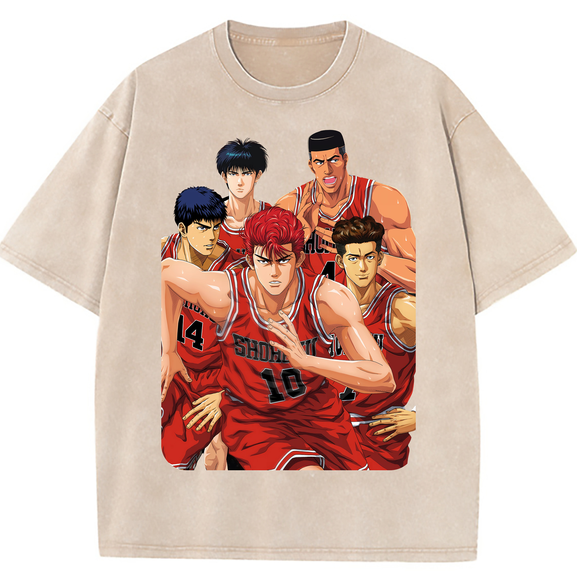 （画像用） SLAM DUNK／スラムダンク 綿100% ヴィンテージ風 半袖Tシャツ（フロントプリント）
