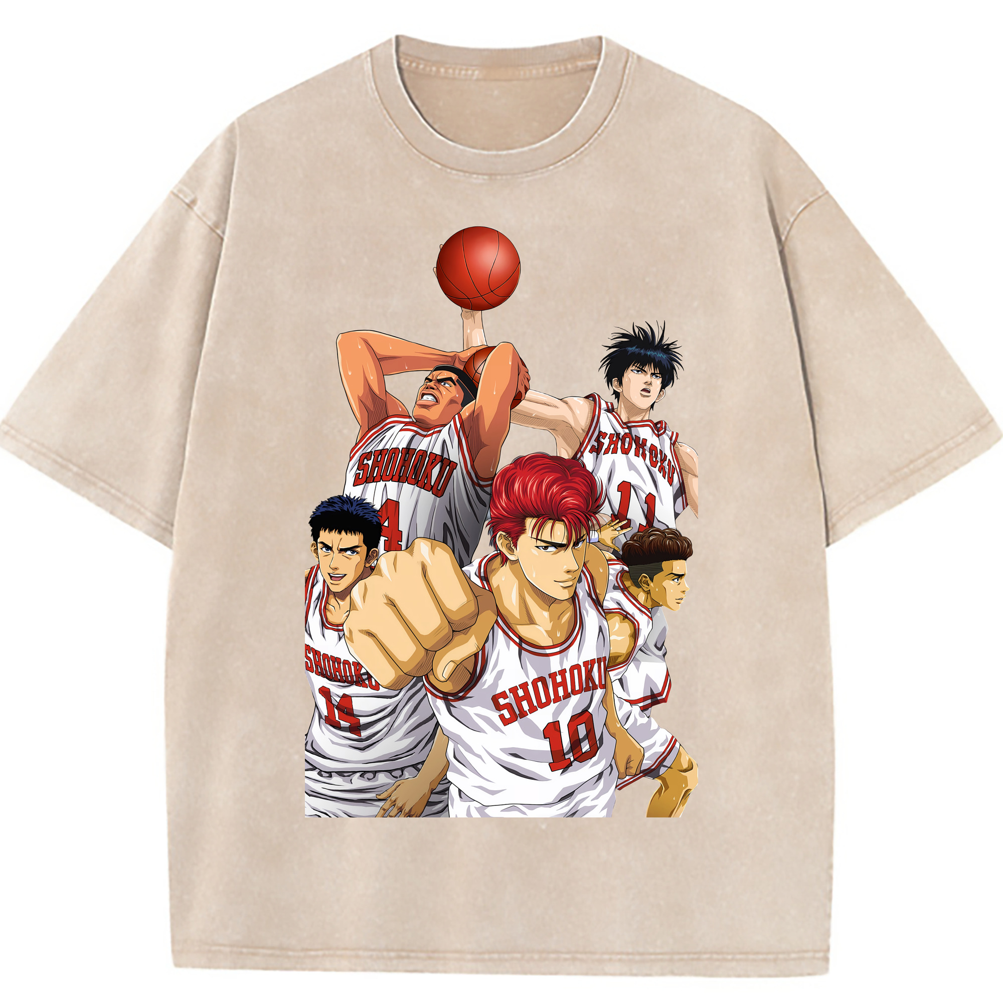 （画像用） SLAM DUNK／スラムダンク 綿100% ヴィンテージ風 半袖Tシャツ（フロントプリント）