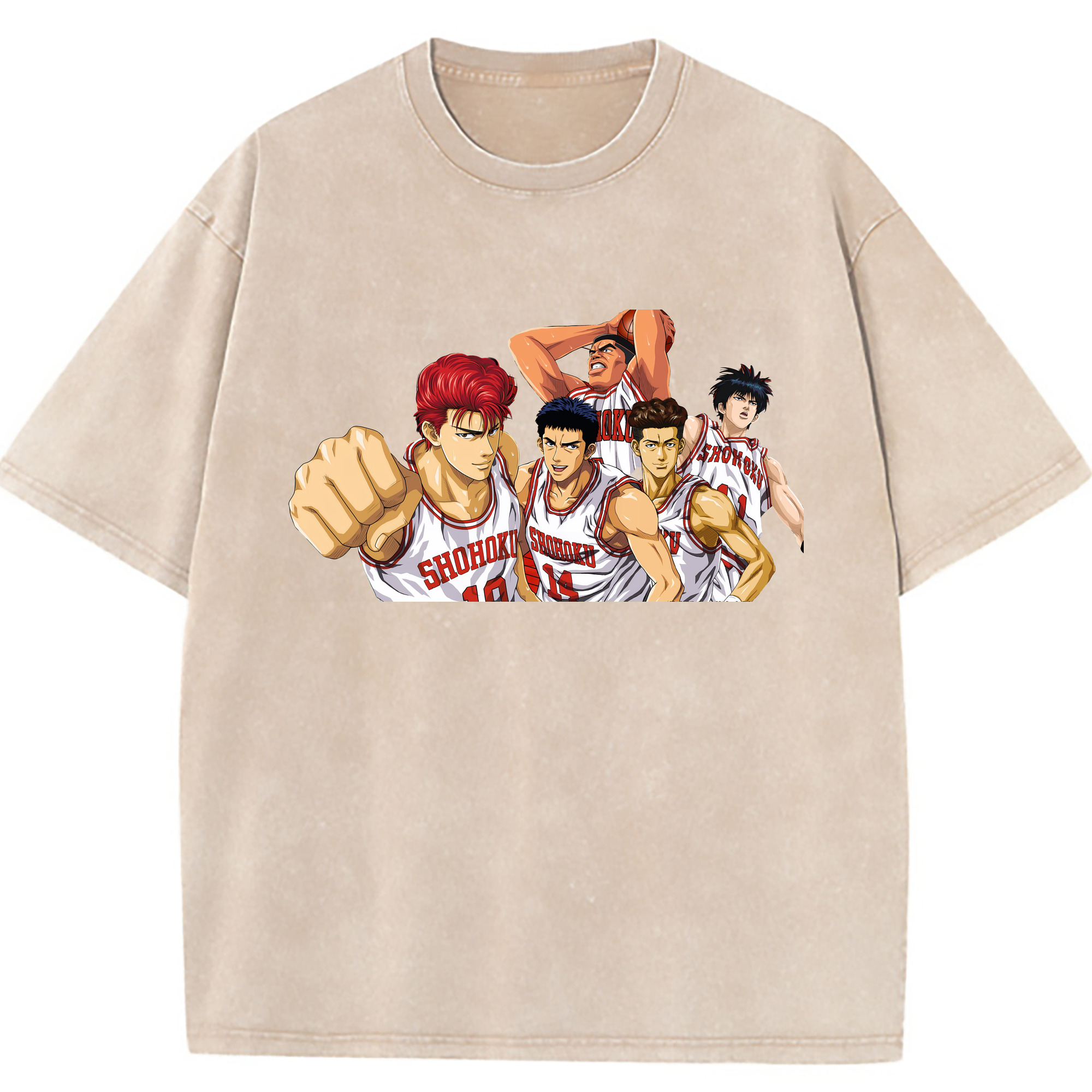 （画像用） SLAM DUNK／スラムダンク 綿100% ヴィンテージ風 半袖Tシャツ（フロントプリント）