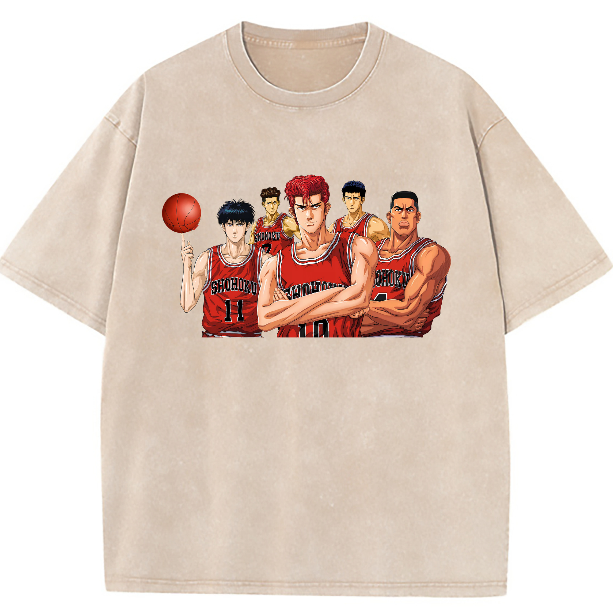 （画像用） SLAM DUNK／スラムダンク 綿100% ヴィンテージ風 半袖Tシャツ（フロントプリント）