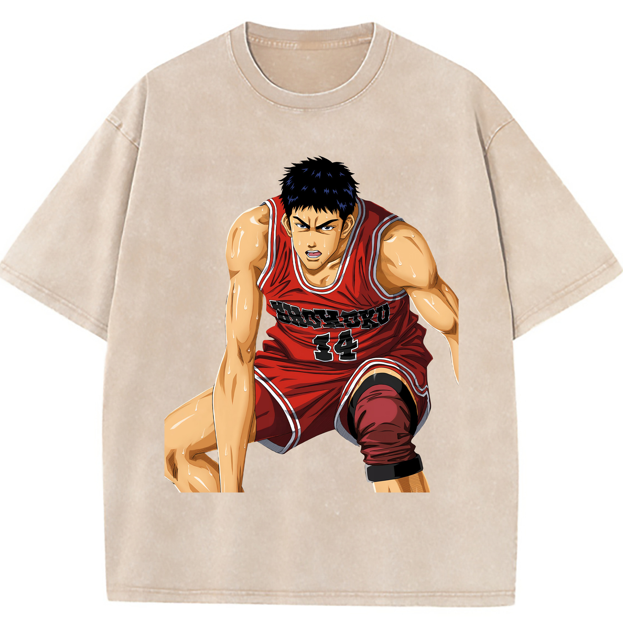 （画像用） SLAM DUNK／スラムダンク 綿100% ヴィンテージ風 半袖Tシャツ（フロントプリント）