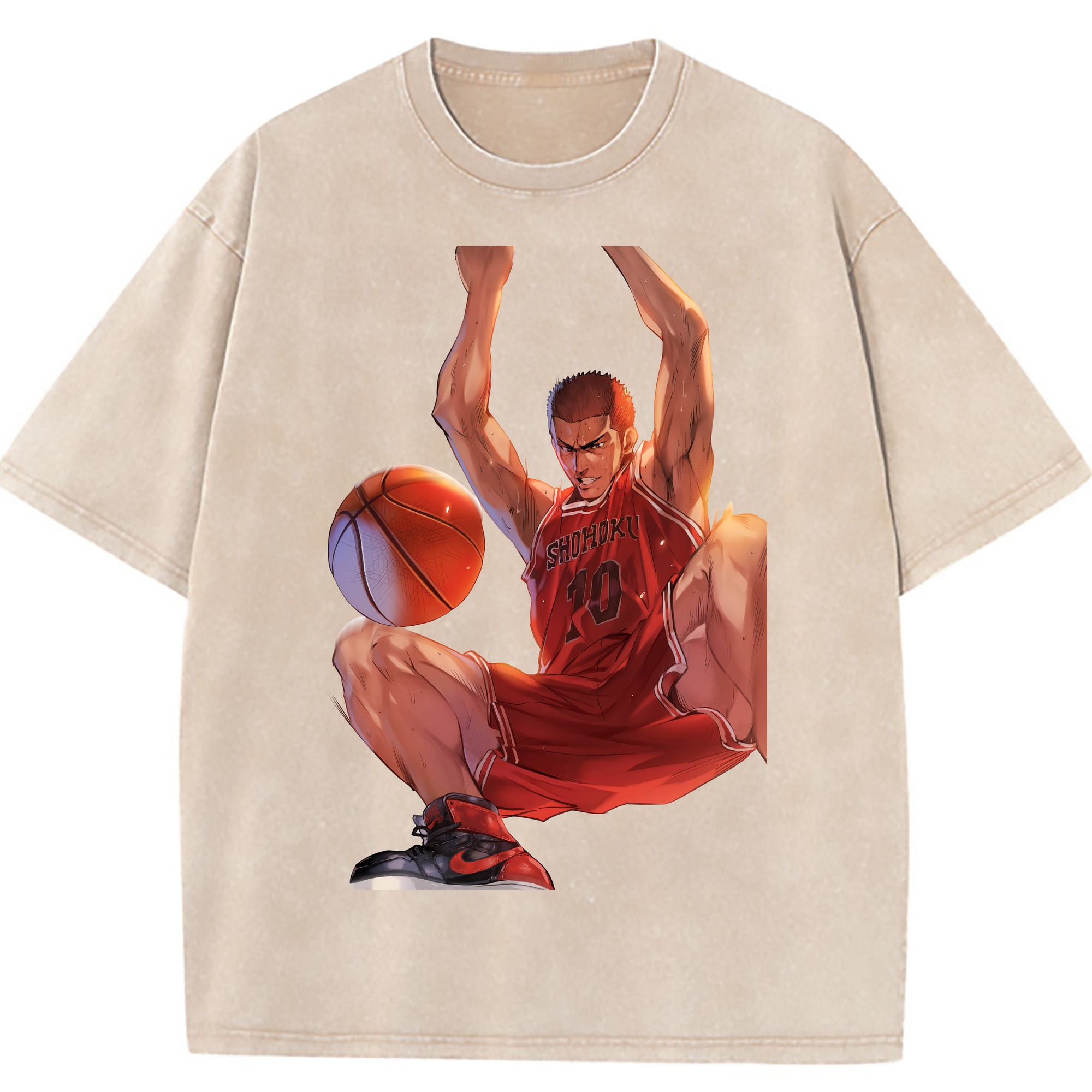 （画像用） SLAM DUNK／スラムダンク 綿100% ヴィンテージ風 半袖Tシャツ（フロントプリント）