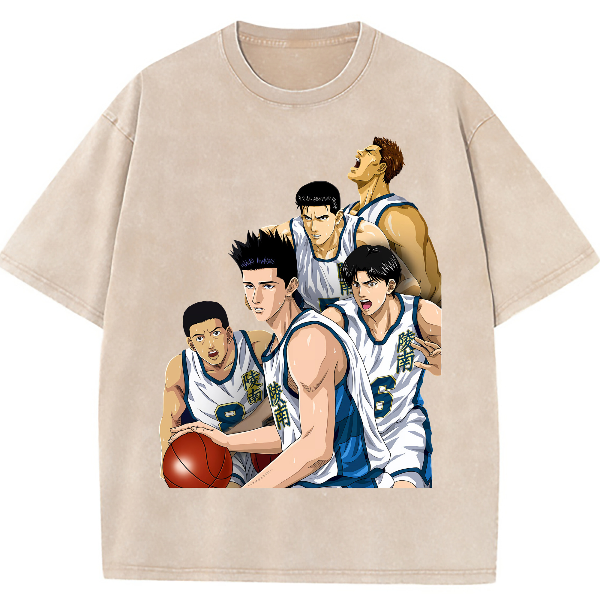 （画像用） SLAM DUNK／スラムダンク 綿100% ヴィンテージ風 半袖Tシャツ（フロントプリント）