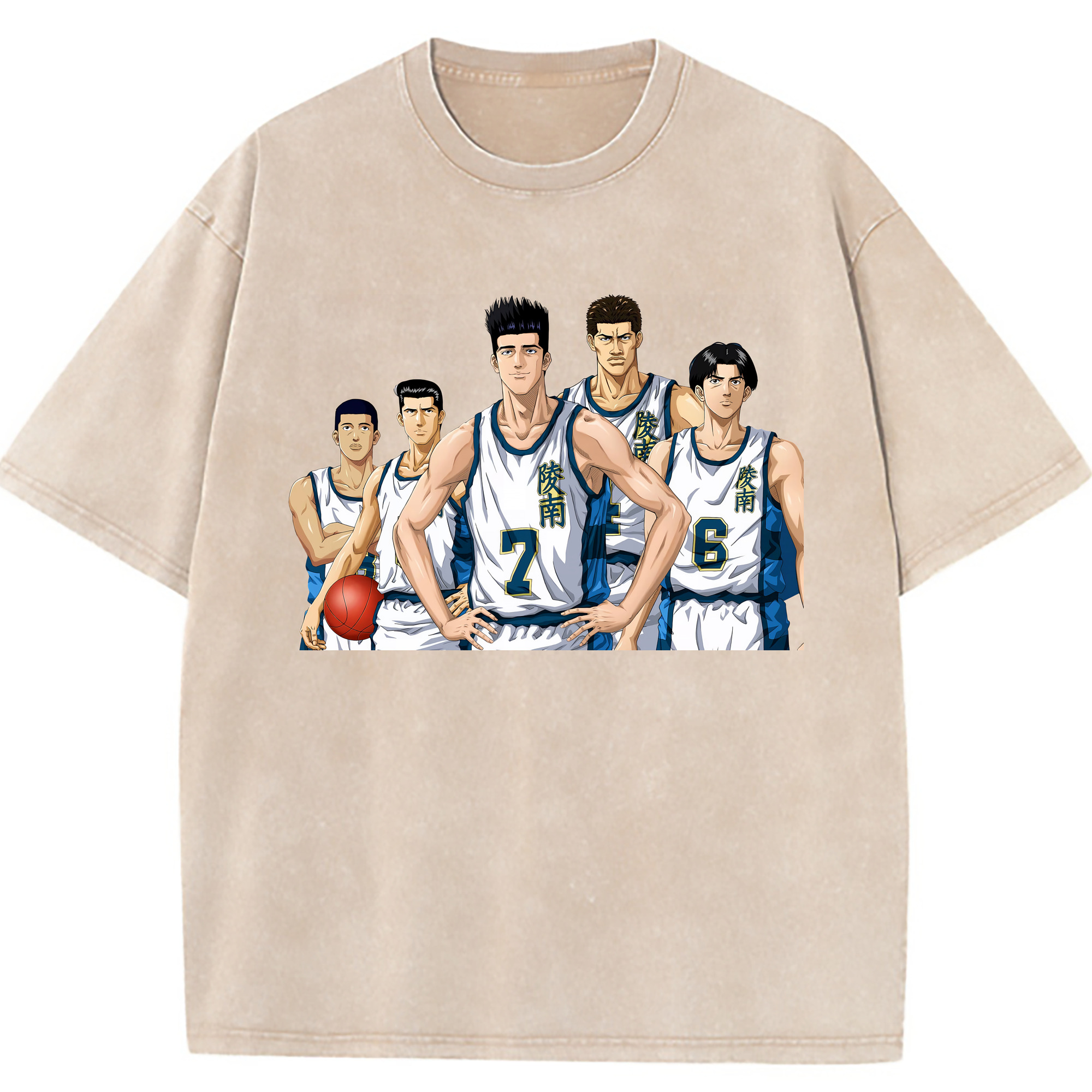 （画像用） SLAM DUNK／スラムダンク 綿100% ヴィンテージ風 半袖Tシャツ（フロントプリント）