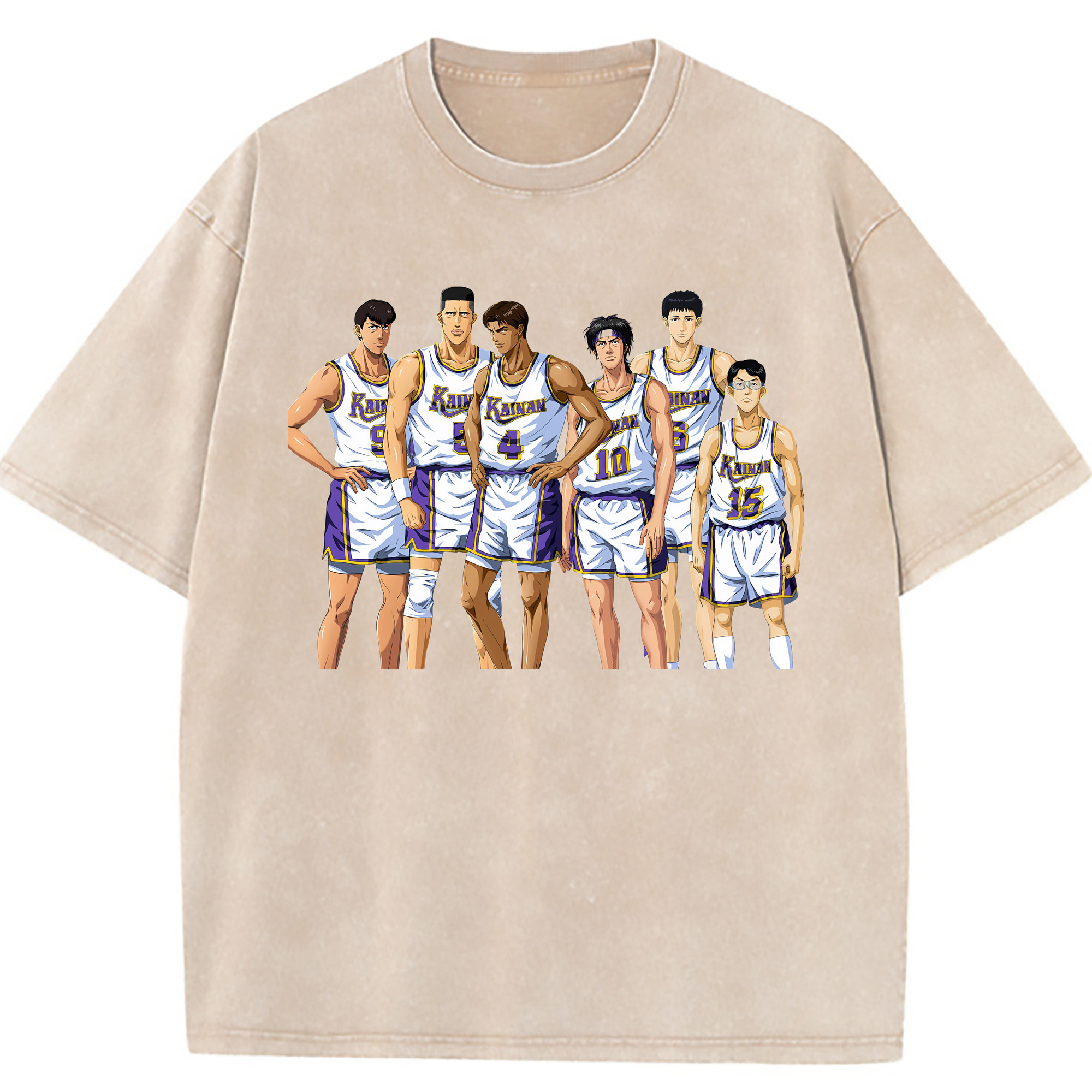 （画像用） SLAM DUNK／スラムダンク 綿100% ヴィンテージ風 半袖Tシャツ（フロントプリント）