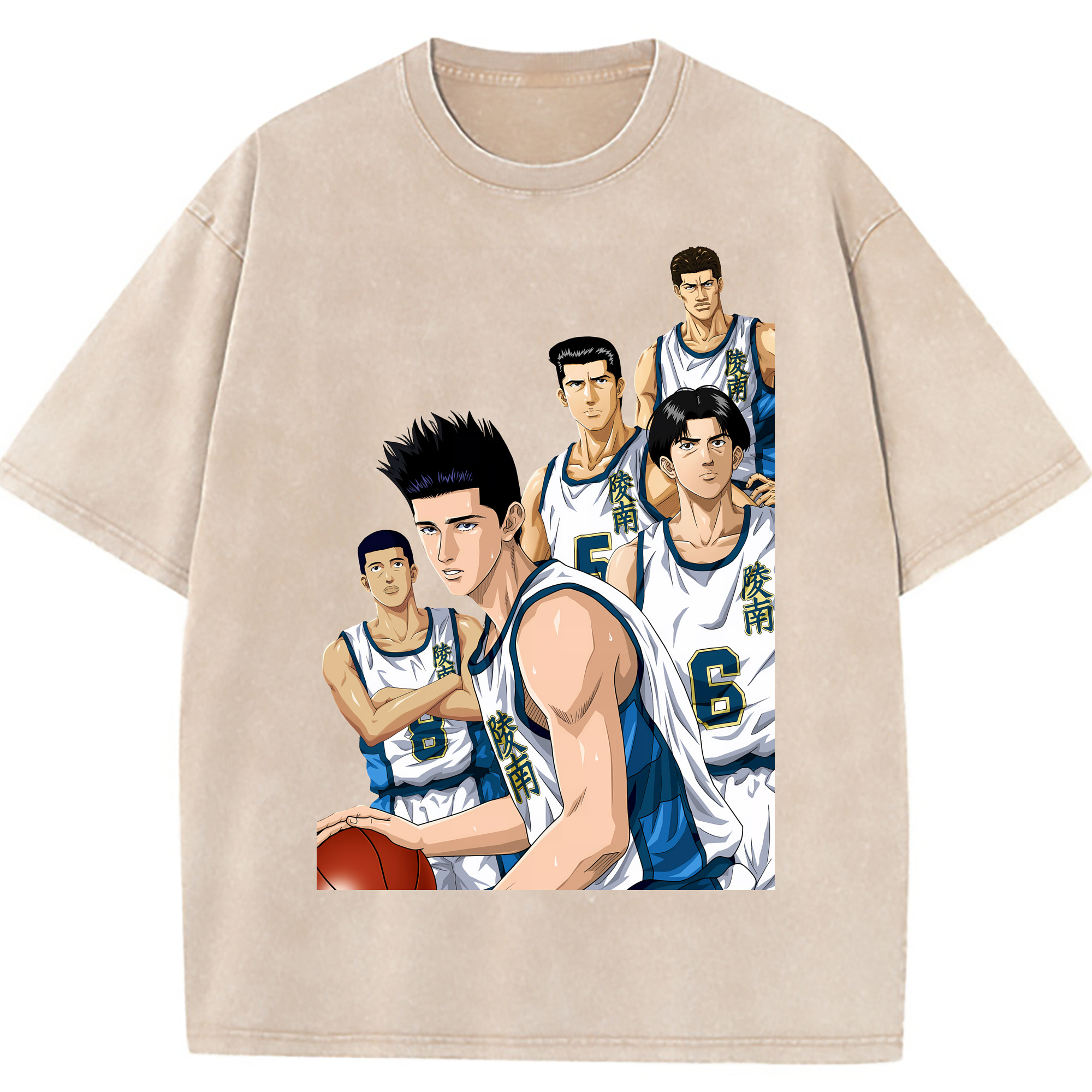 （画像用） SLAM DUNK／スラムダンク 綿100% ヴィンテージ風 半袖Tシャツ（フロントプリント）