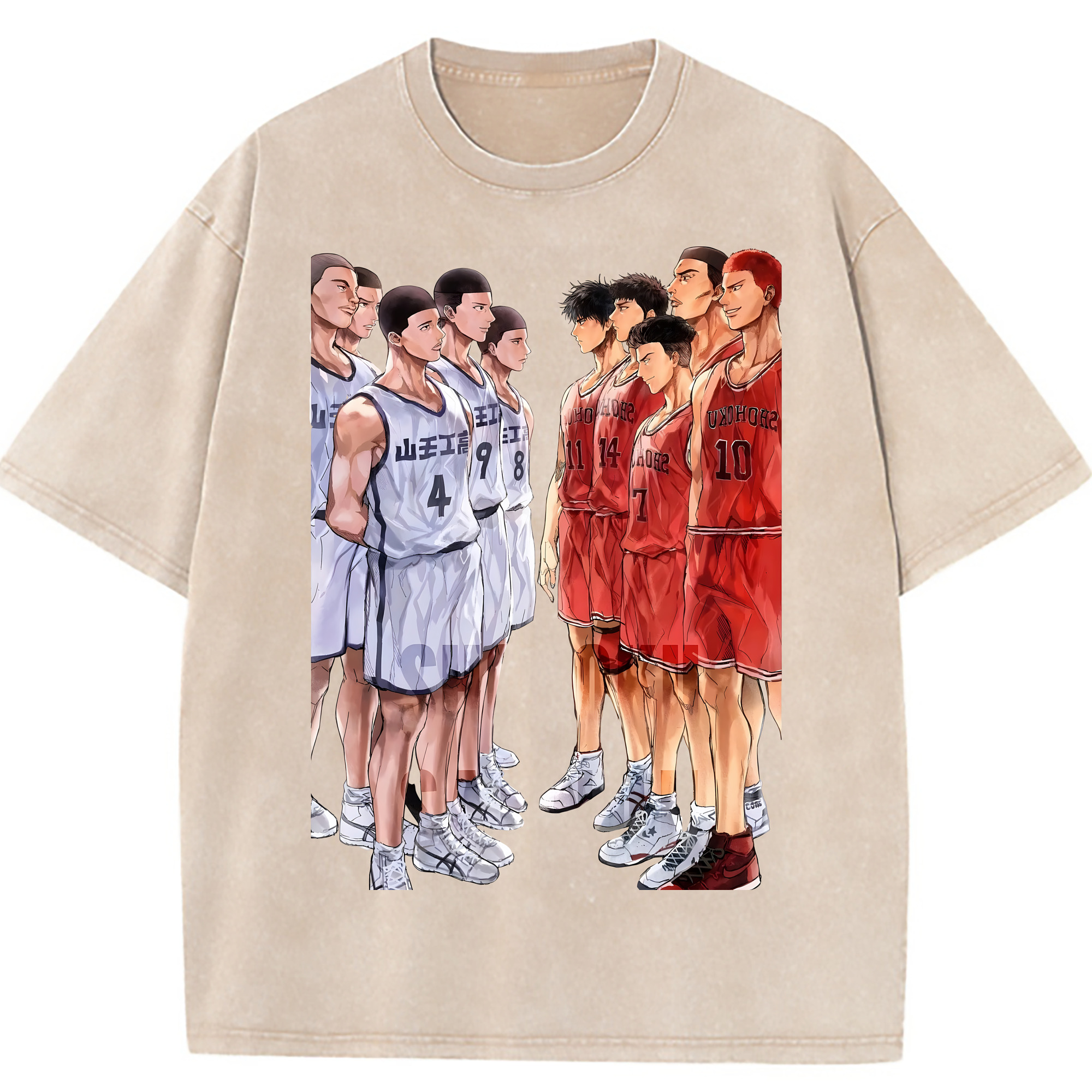 （画像用） SLAM DUNK／スラムダンク 綿100% ヴィンテージ風 半袖Tシャツ（フロントプリント）