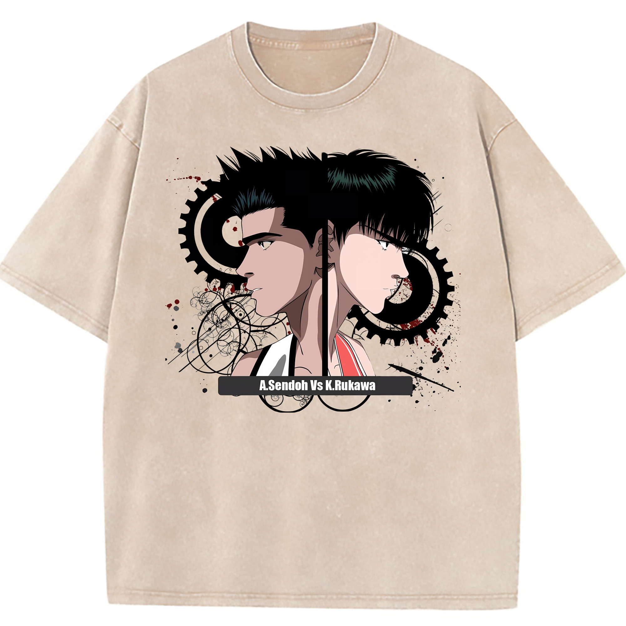（画像用） SLAM DUNK／スラムダンク 綿100% ヴィンテージ風 半袖Tシャツ（フロントプリント）