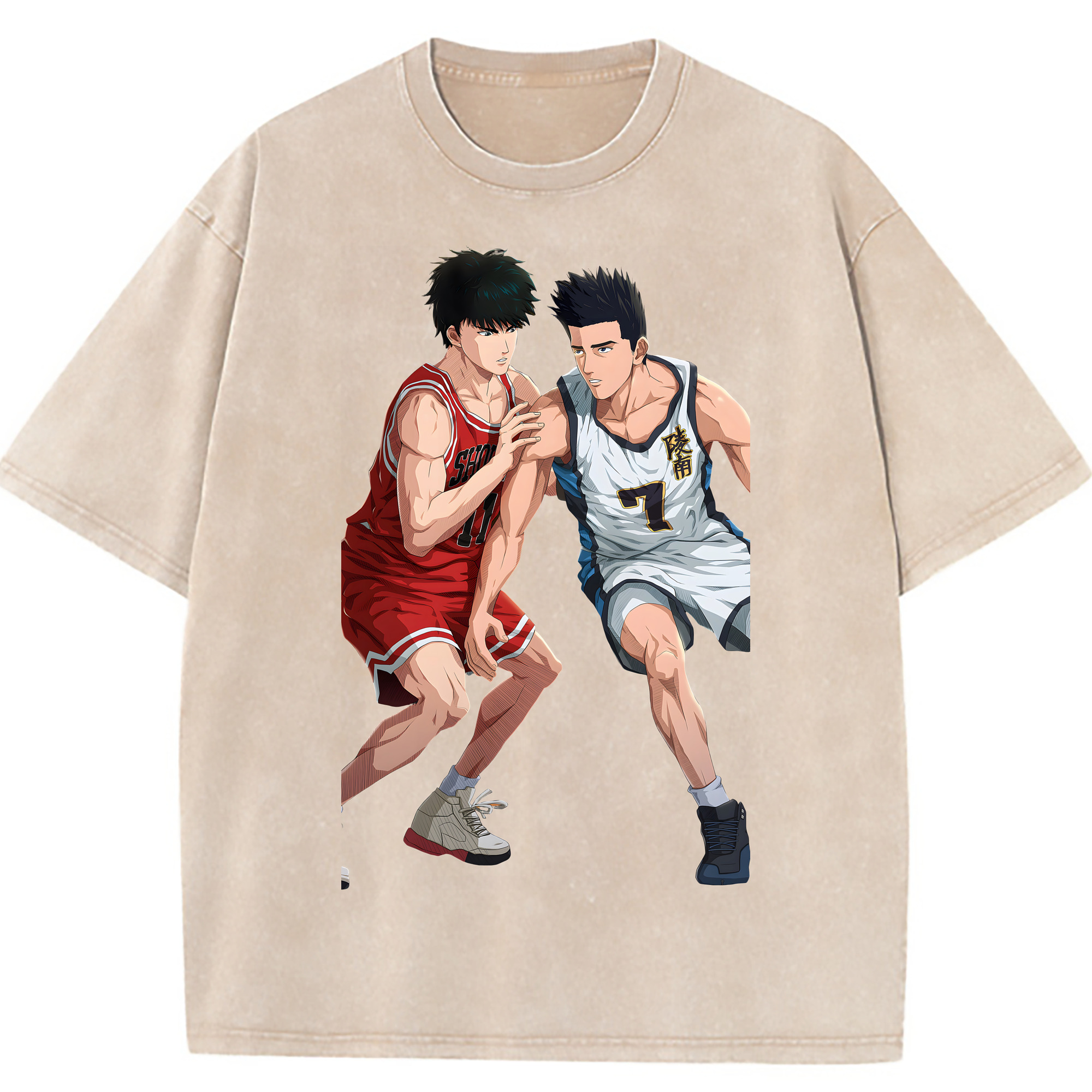 （画像用） SLAM DUNK／スラムダンク 綿100% ヴィンテージ風 半袖Tシャツ（フロントプリント）