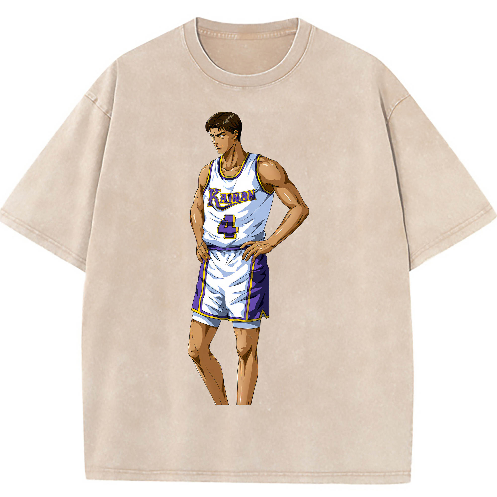 （画像用） SLAM DUNK／スラムダンク 綿100% ヴィンテージ風 半袖Tシャツ（フロントプリント）