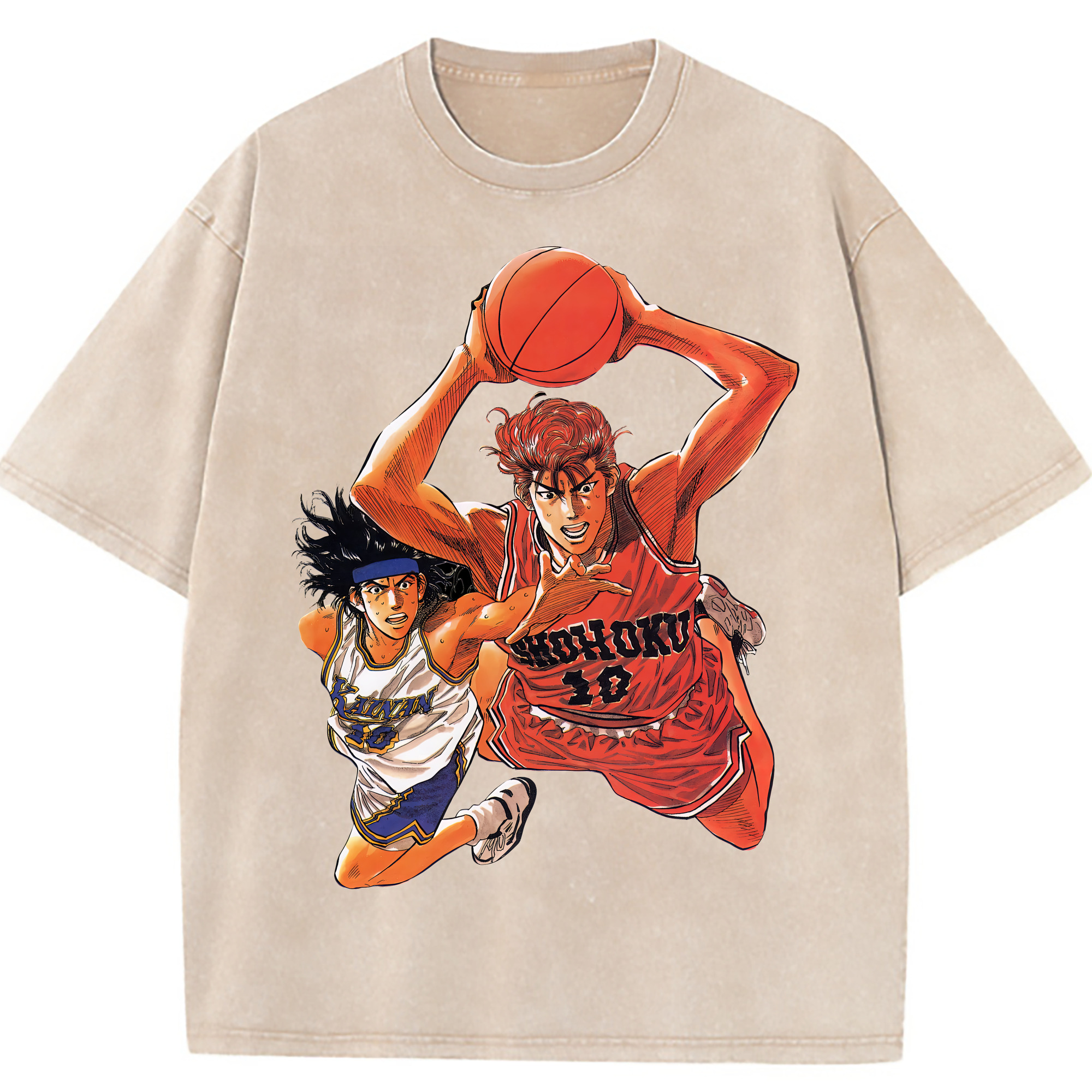（画像用） SLAM DUNK／スラムダンク 綿100% ヴィンテージ風 半袖Tシャツ（フロントプリント）