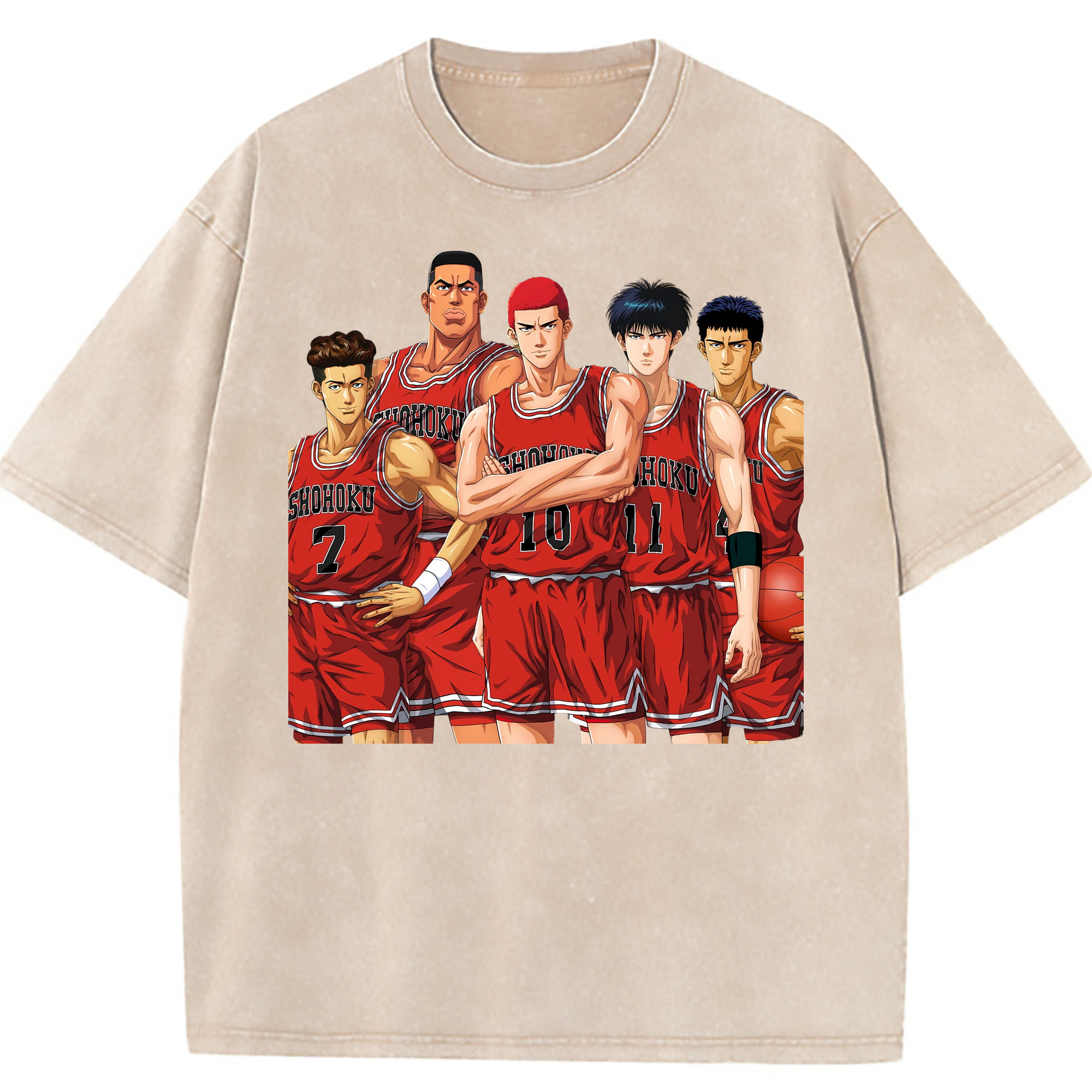 （画像用） SLAM DUNK／スラムダンク 綿100% ヴィンテージ風 半袖Tシャツ（フロントプリント）
