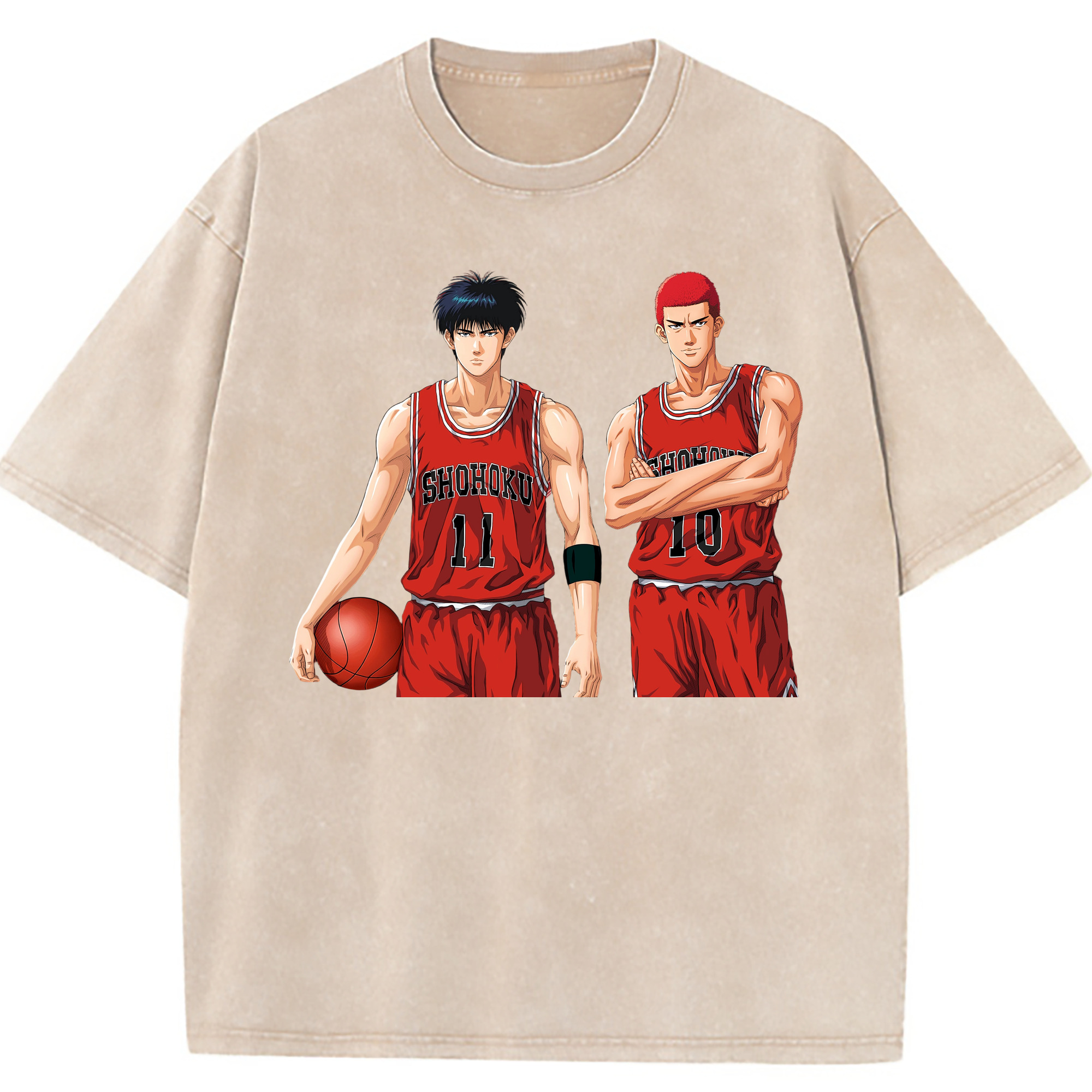 （画像用） SLAM DUNK／スラムダンク 綿100% ヴィンテージ風 半袖Tシャツ（フロントプリント）