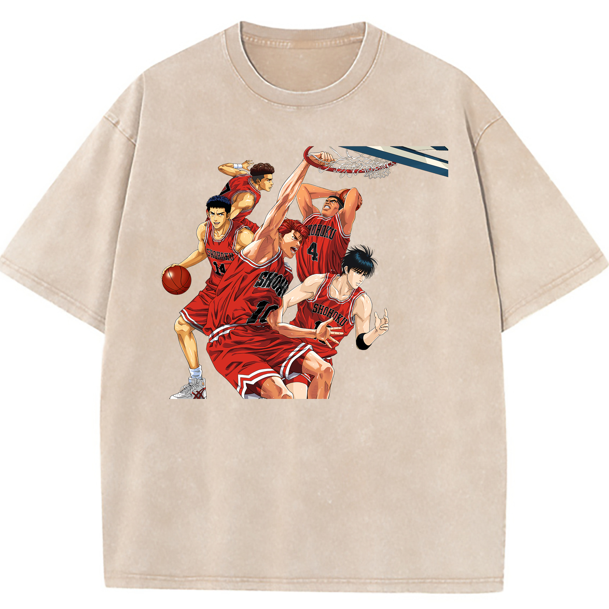 （画像用） SLAM DUNK／スラムダンク 綿100% ヴィンテージ風 半袖Tシャツ（フロントプリント）
