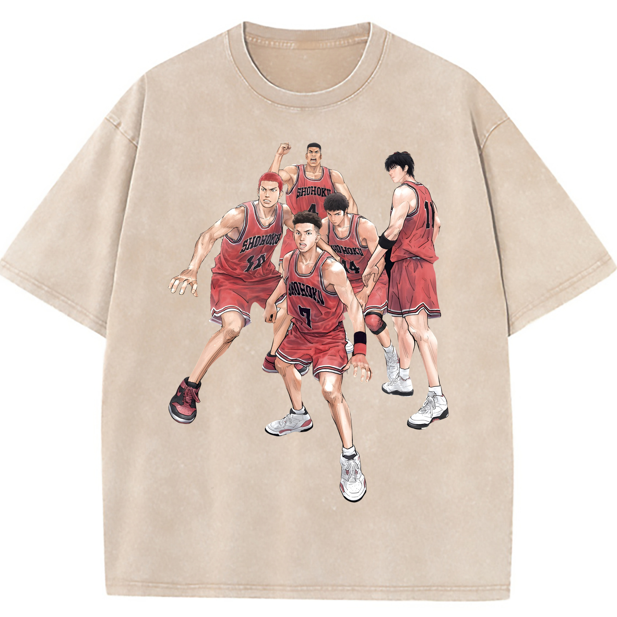 （画像用） SLAM DUNK／スラムダンク 綿100% ヴィンテージ風 半袖Tシャツ（フロントプリント）