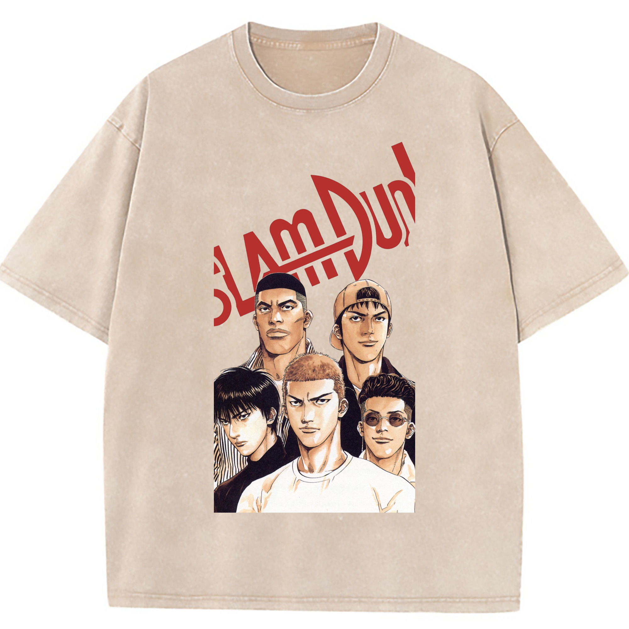 （画像用） SLAM DUNK／スラムダンク 綿100% ヴィンテージ風 半袖Tシャツ（フロントプリント）