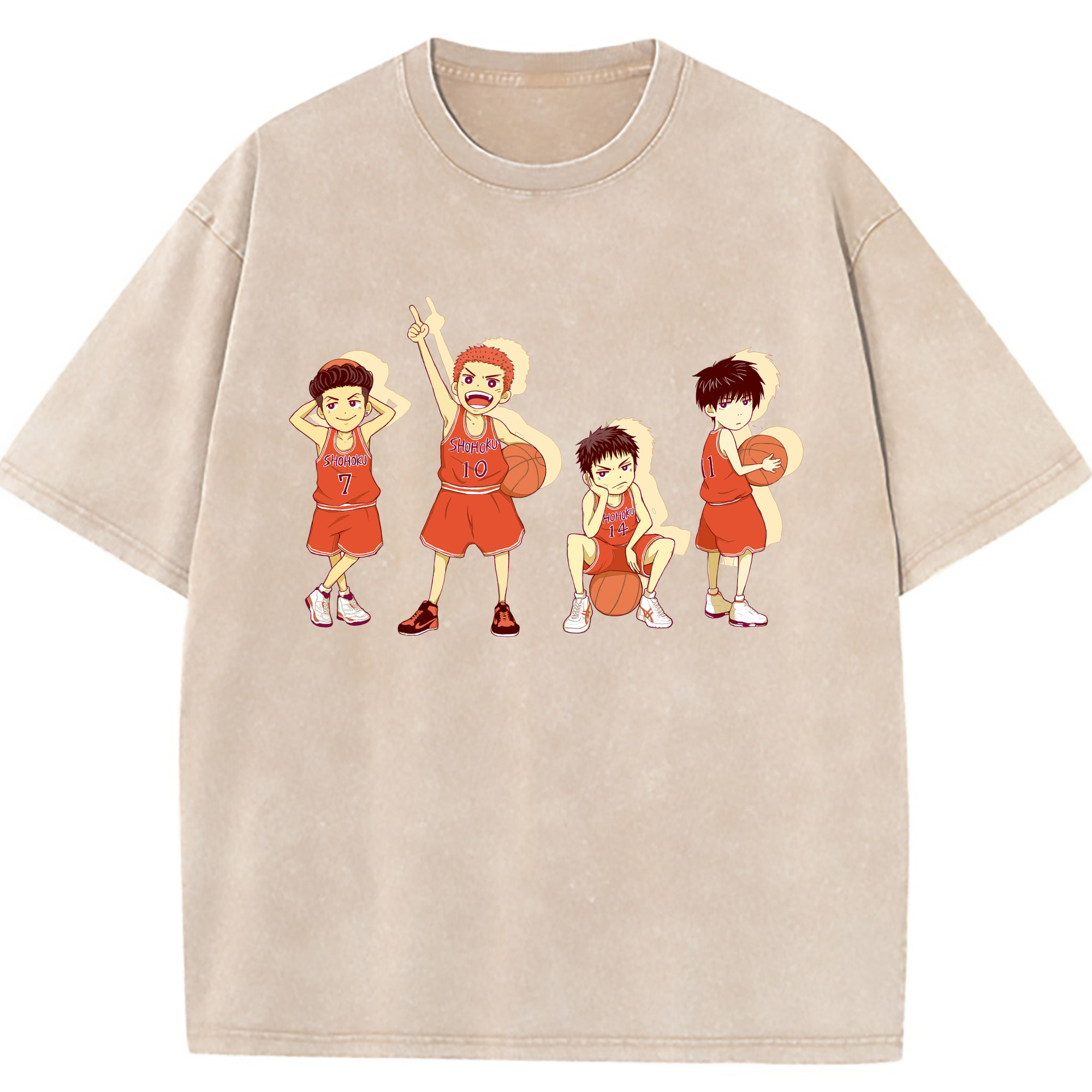 （画像用） SLAM DUNK／スラムダンク 綿100% ヴィンテージ風 半袖Tシャツ（フロントプリント）