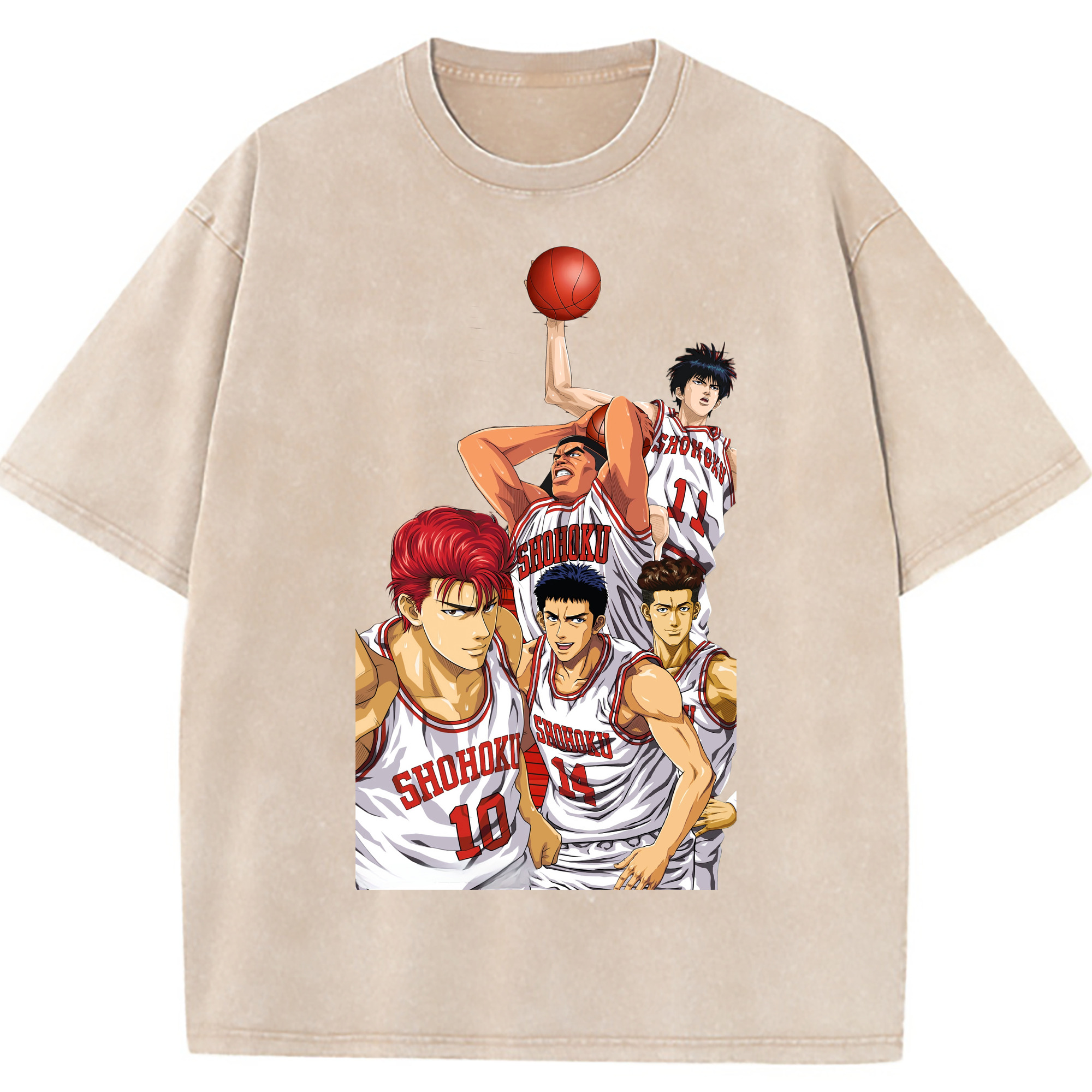 （画像用） SLAM DUNK／スラムダンク 綿100% ヴィンテージ風 半袖Tシャツ（フロントプリント）