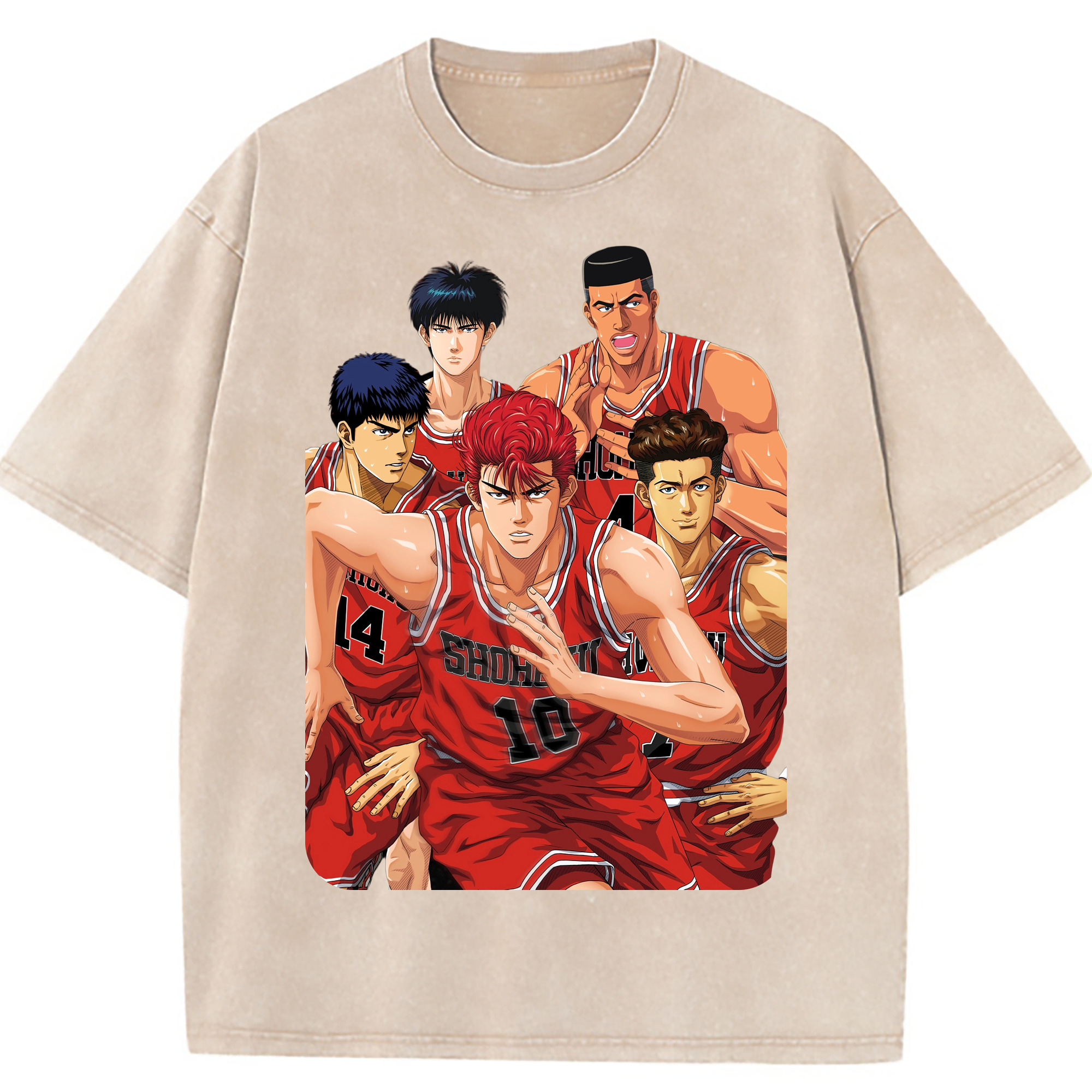 （画像用） SLAM DUNK／スラムダンク 綿100% ヴィンテージ風 半袖Tシャツ（フロントプリント）