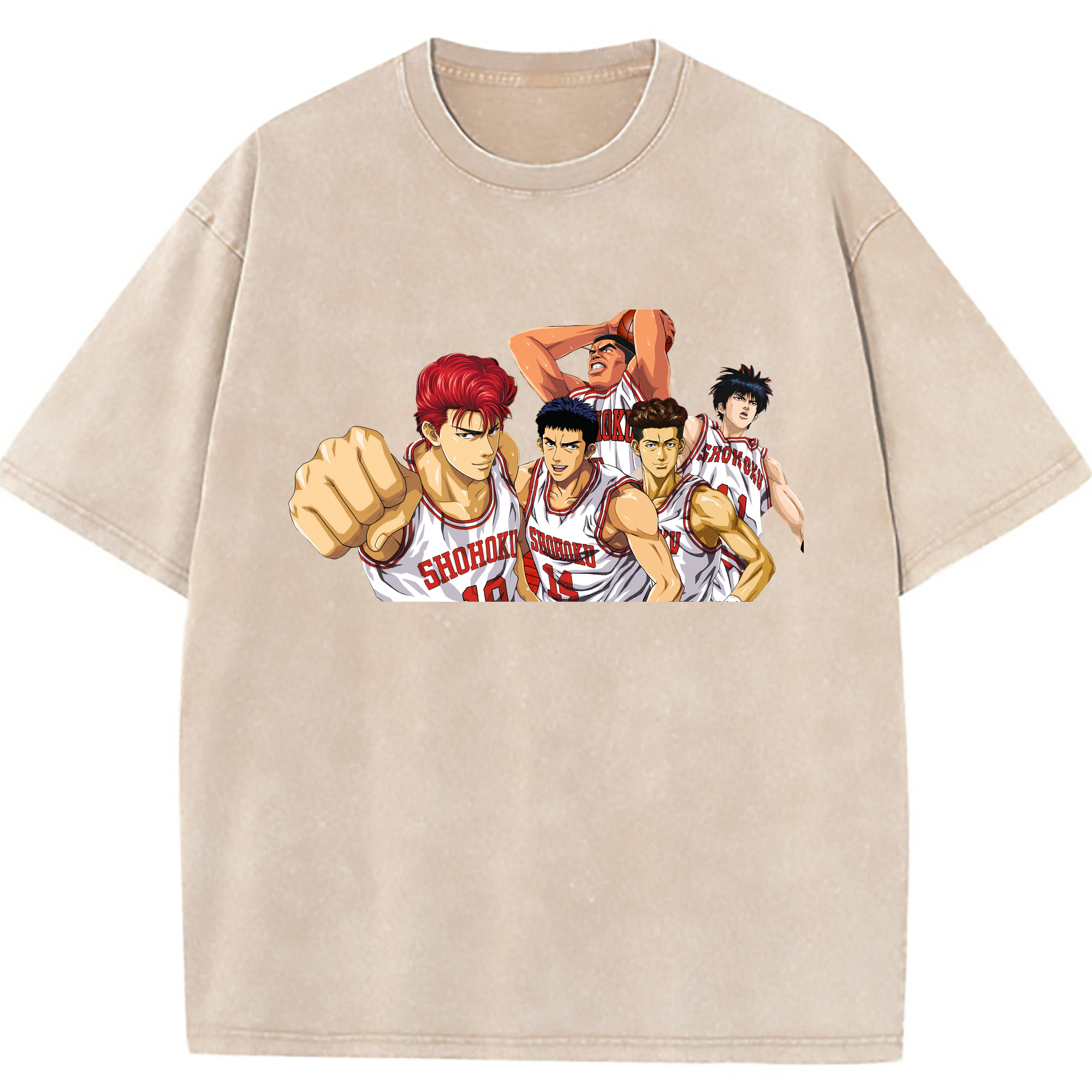 （画像用） SLAM DUNK／スラムダンク 綿100% ヴィンテージ風 半袖Tシャツ（フロントプリント）