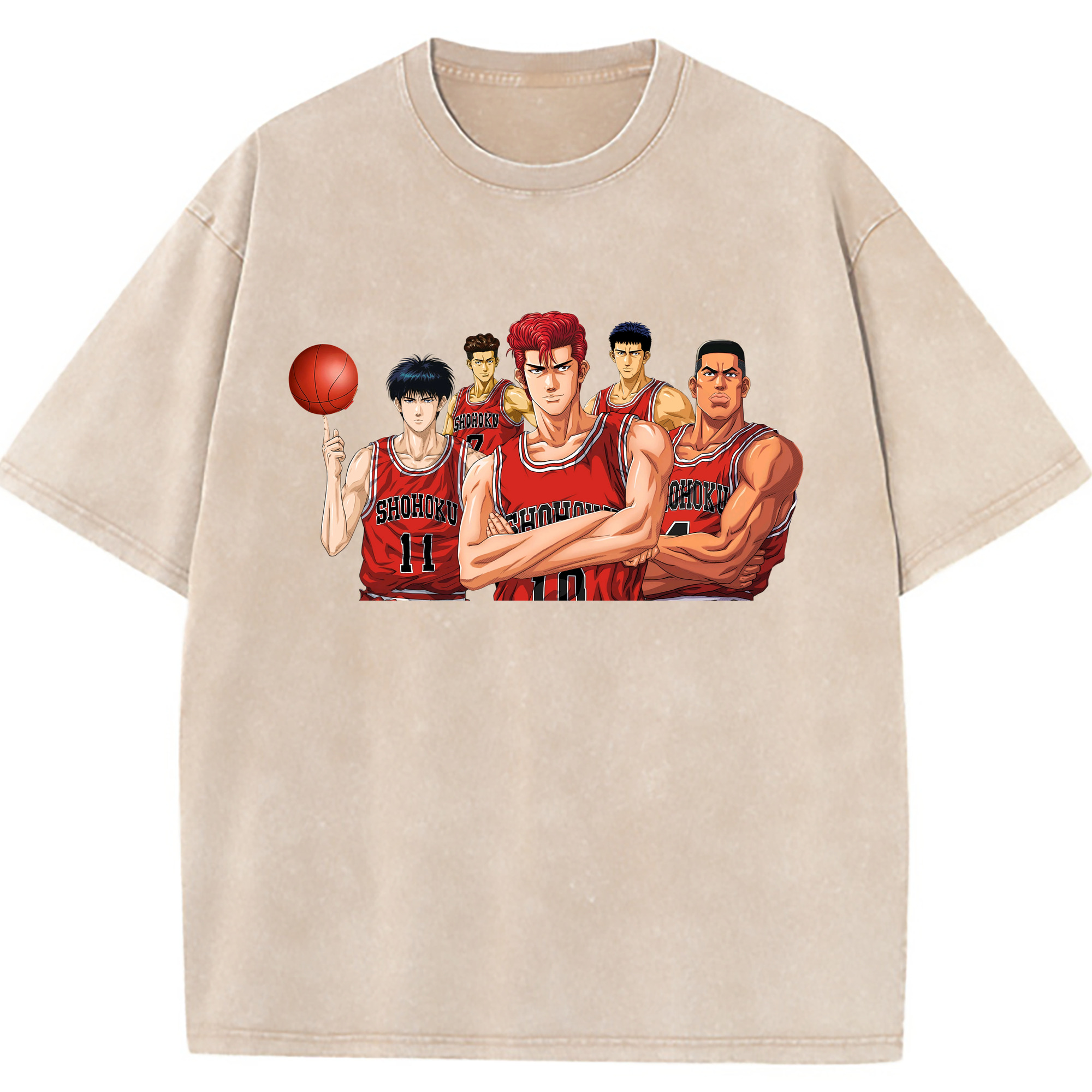 （画像用） SLAM DUNK／スラムダンク 綿100% ヴィンテージ風 半袖Tシャツ（フロントプリント）