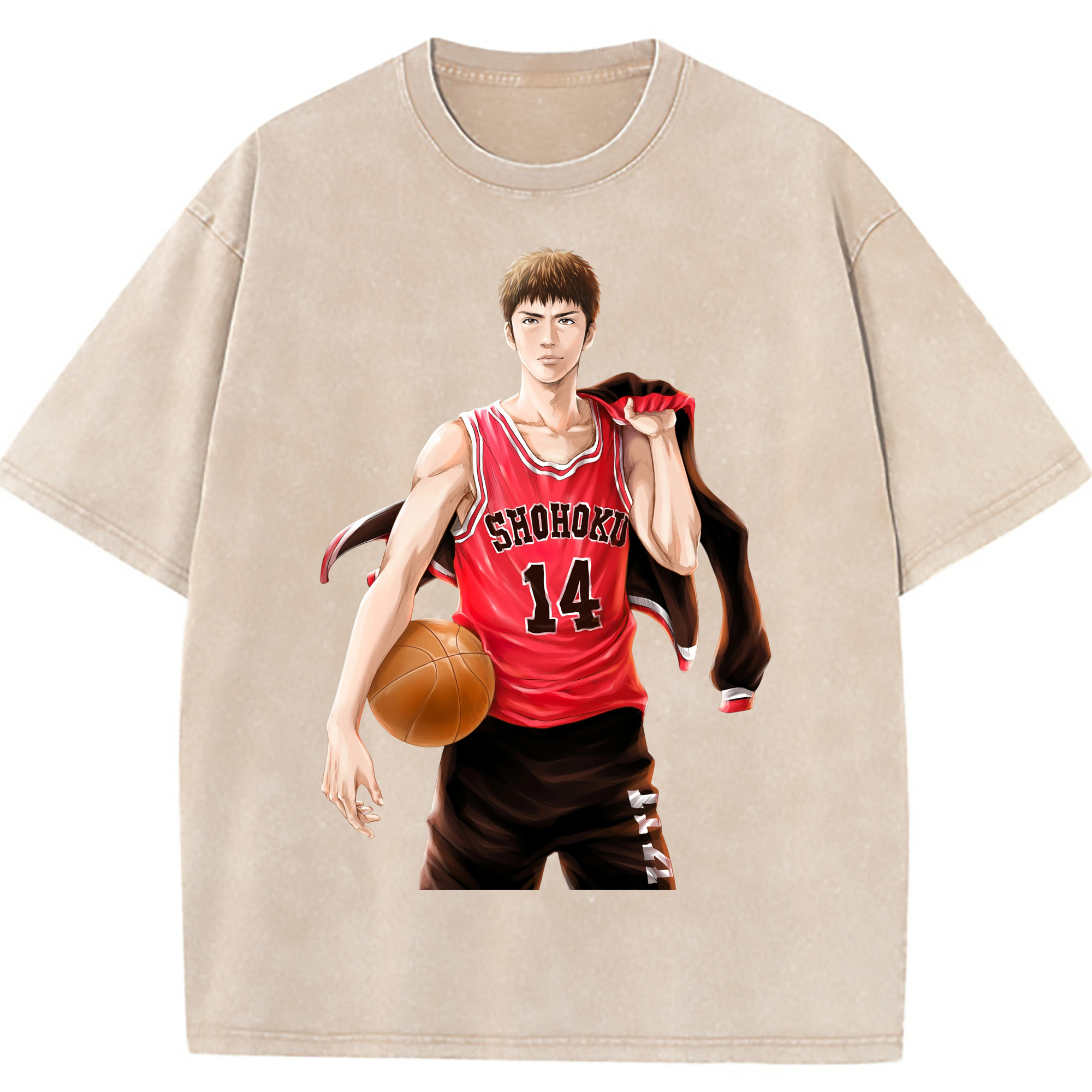 （画像用） SLAM DUNK／スラムダンク 綿100% ヴィンテージ風 半袖Tシャツ（フロントプリント）