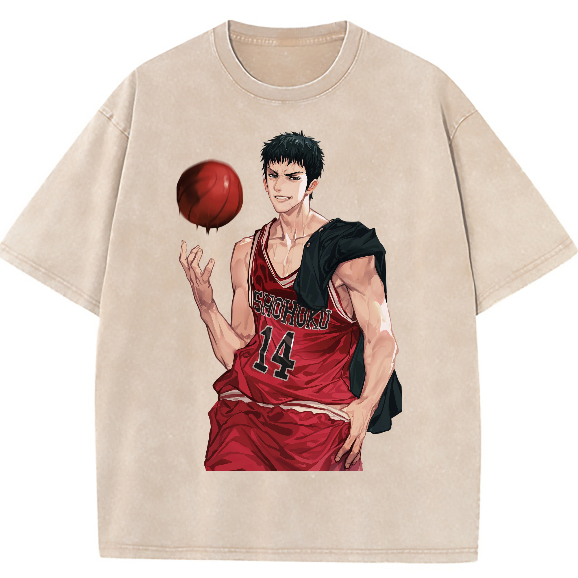 （画像用） SLAM DUNK／スラムダンク 綿100% ヴィンテージ風 半袖Tシャツ（フロントプリント）
