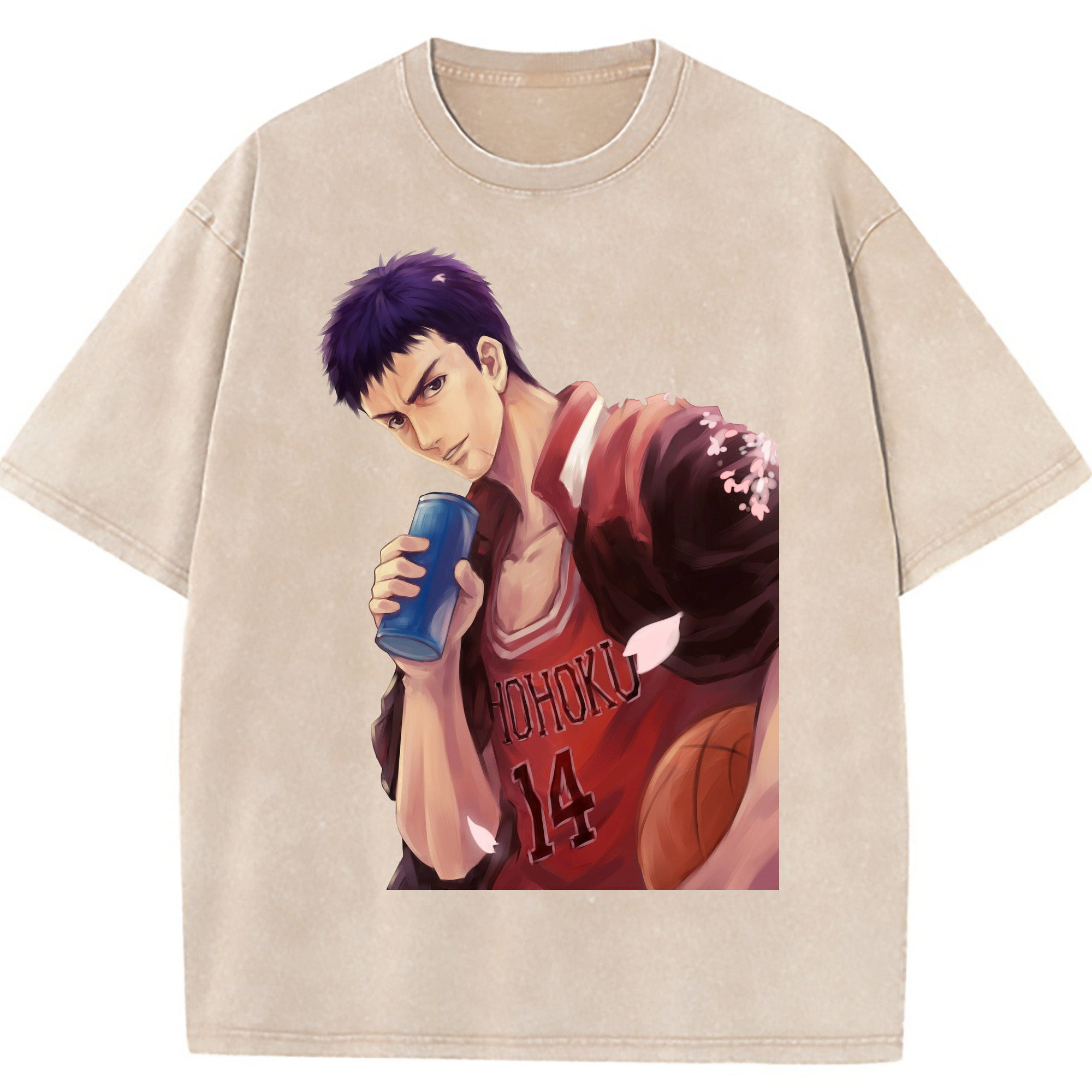 （画像用） SLAM DUNK／スラムダンク 綿100% ヴィンテージ風 半袖Tシャツ（フロントプリント）