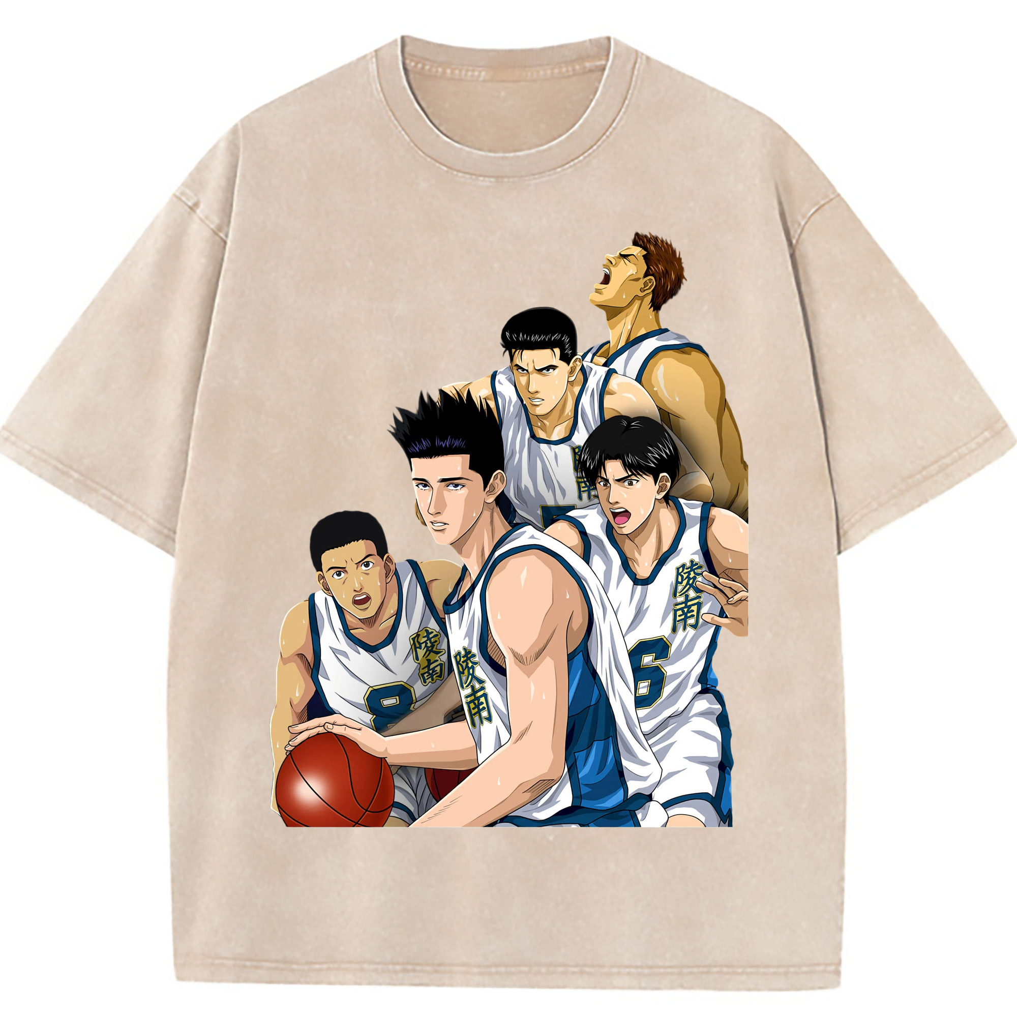 （画像用） SLAM DUNK／スラムダンク 綿100% ヴィンテージ風 半袖Tシャツ（フロントプリント）