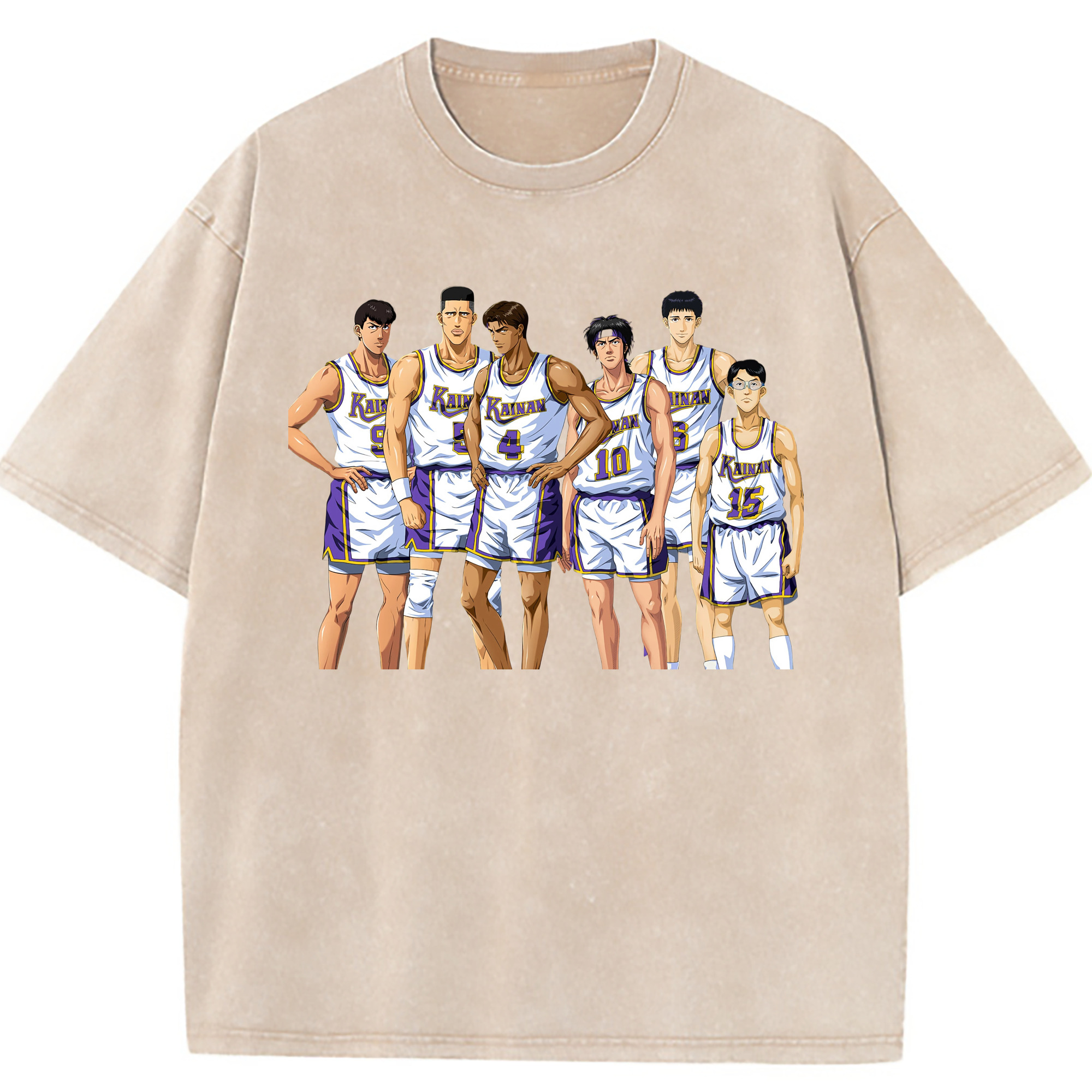 （画像用） SLAM DUNK／スラムダンク 綿100% ヴィンテージ風 半袖Tシャツ（フロントプリント）