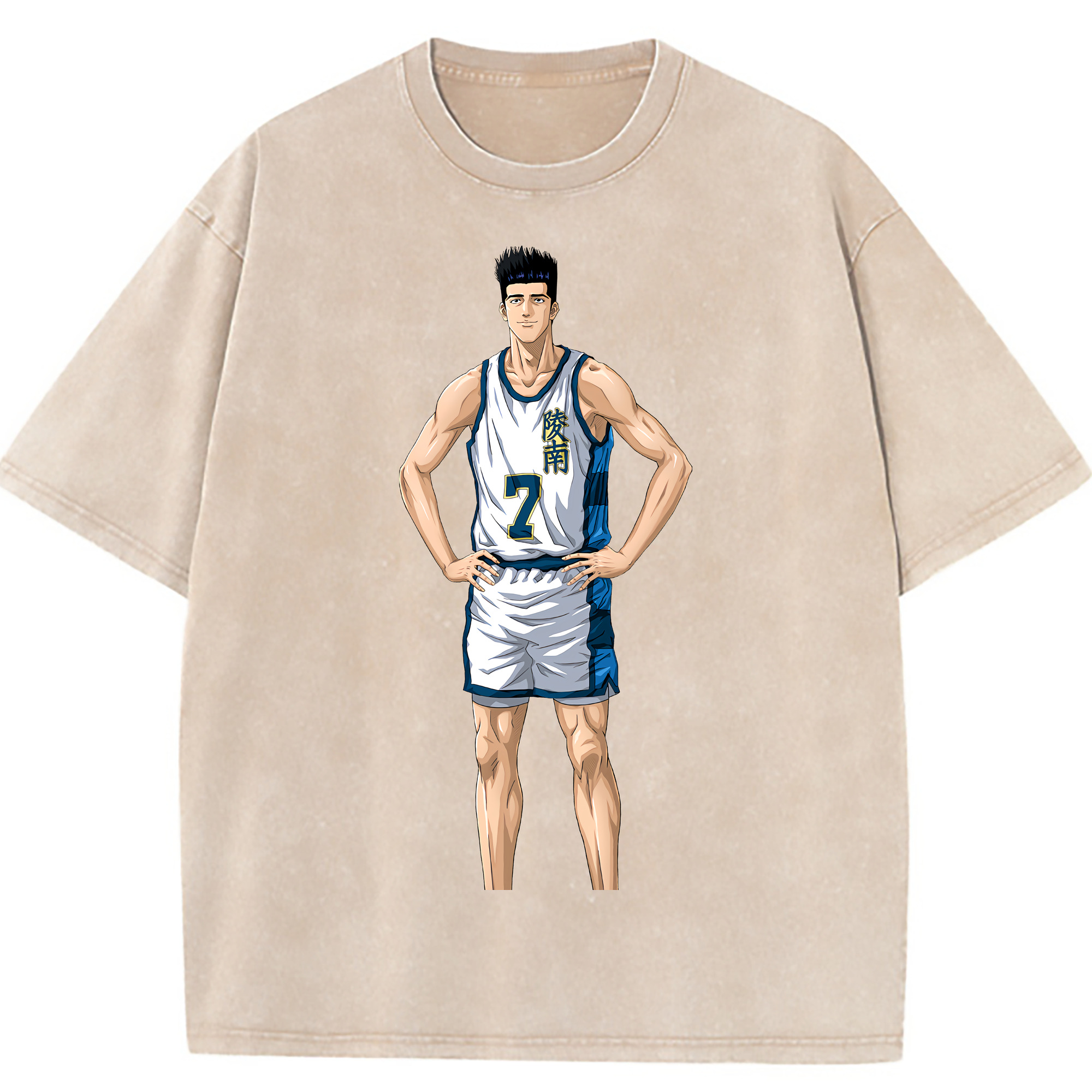 （画像用） SLAM DUNK／スラムダンク 綿100% ヴィンテージ風 半袖Tシャツ（フロントプリント）