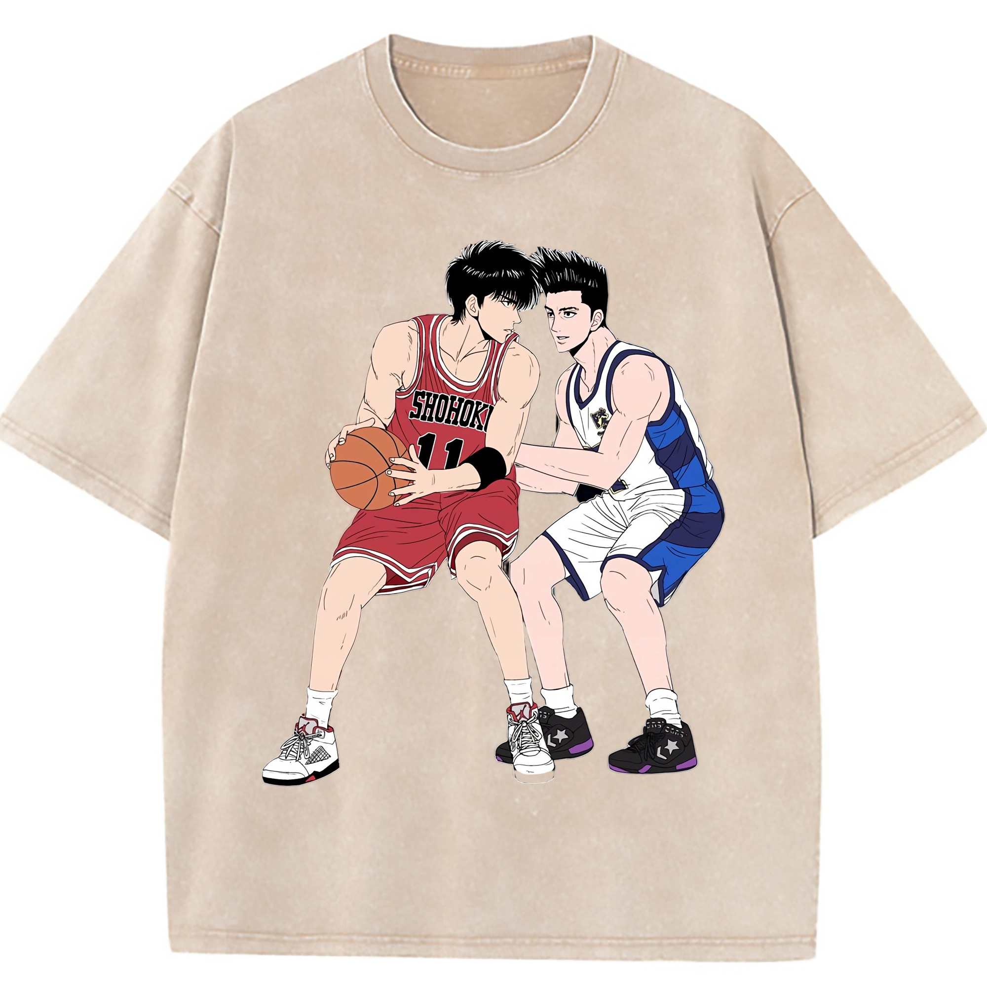 （画像用） SLAM DUNK／スラムダンク 綿100% ヴィンテージ風 半袖Tシャツ（フロントプリント）