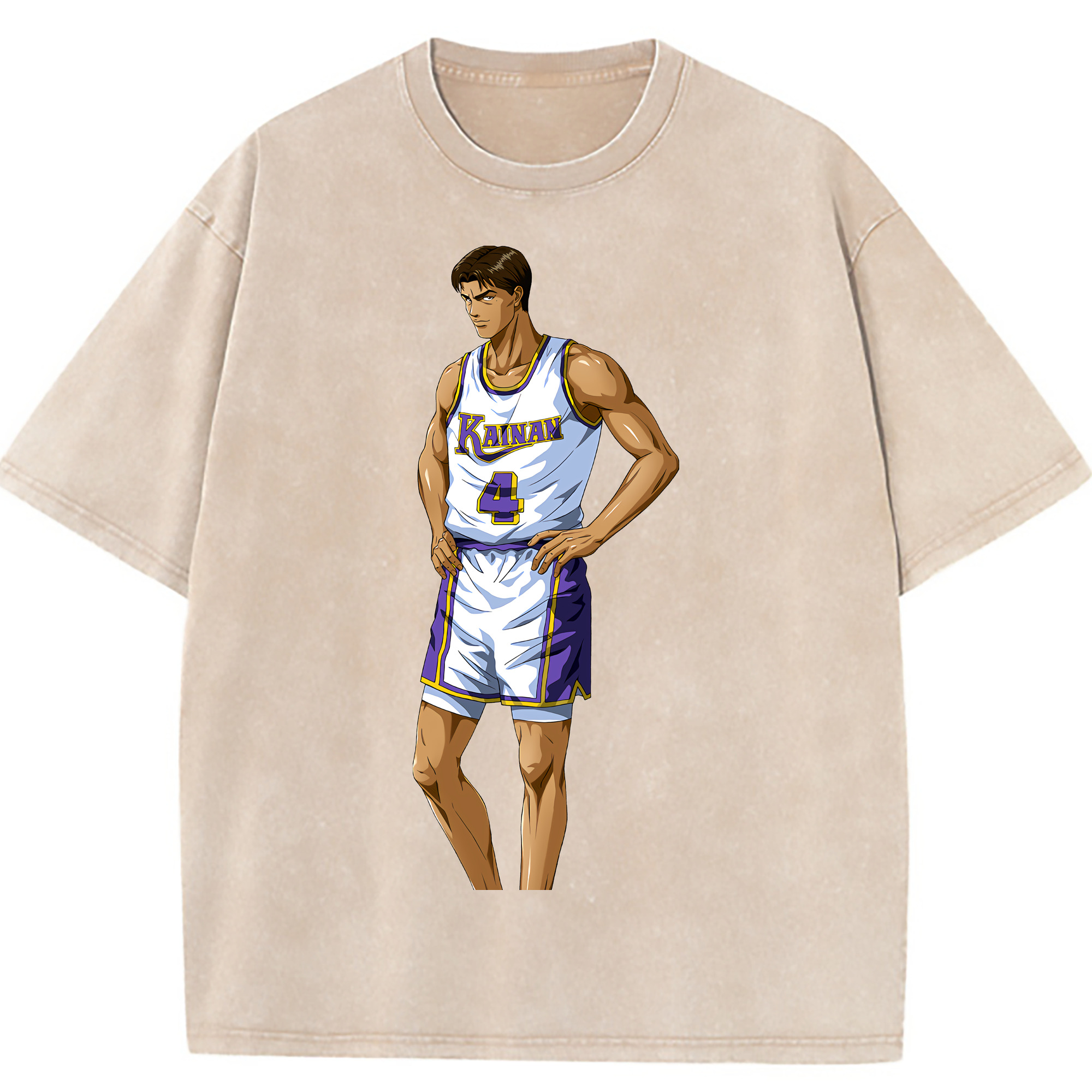 （画像用） SLAM DUNK／スラムダンク 綿100% ヴィンテージ風 半袖Tシャツ（フロントプリント）