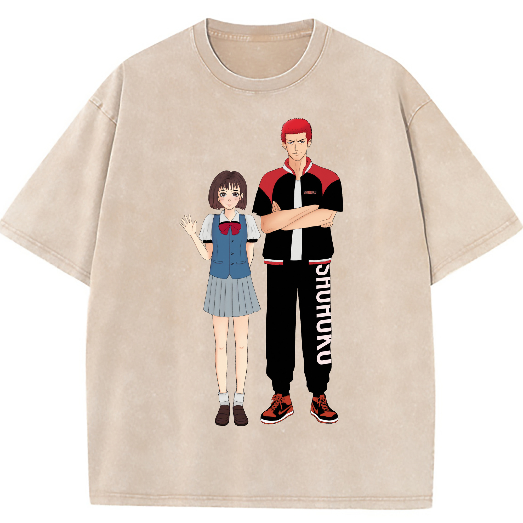 （画像用） SLAM DUNK／スラムダンク 綿100% ヴィンテージ風 半袖Tシャツ（フロントプリント）