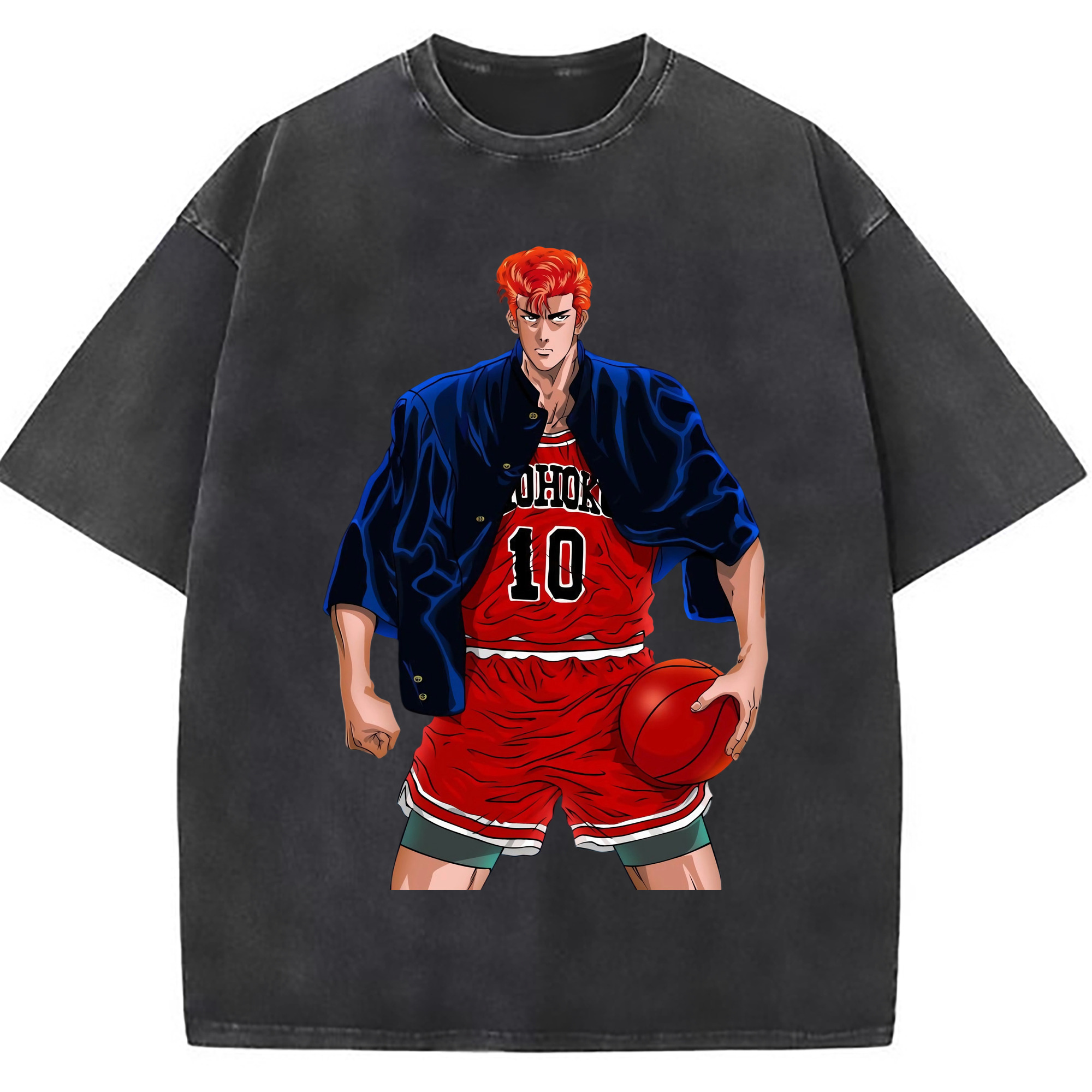 （画像用） SLAM DUNK／スラムダンク 綿100% ヴィンテージ風 半袖Tシャツ（フロントプリント）