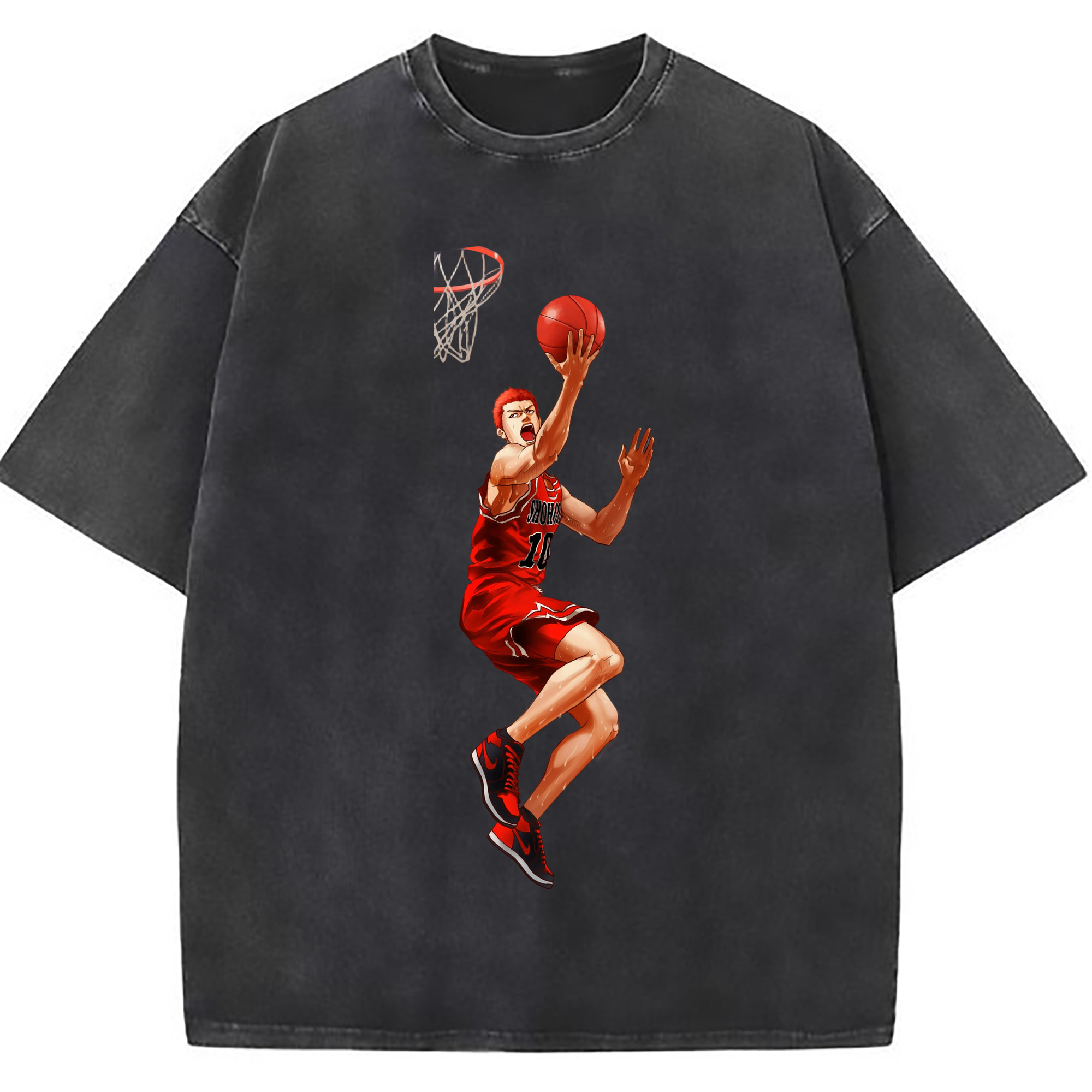 （画像用） SLAM DUNK／スラムダンク 綿100% ヴィンテージ風 半袖Tシャツ（フロントプリント）