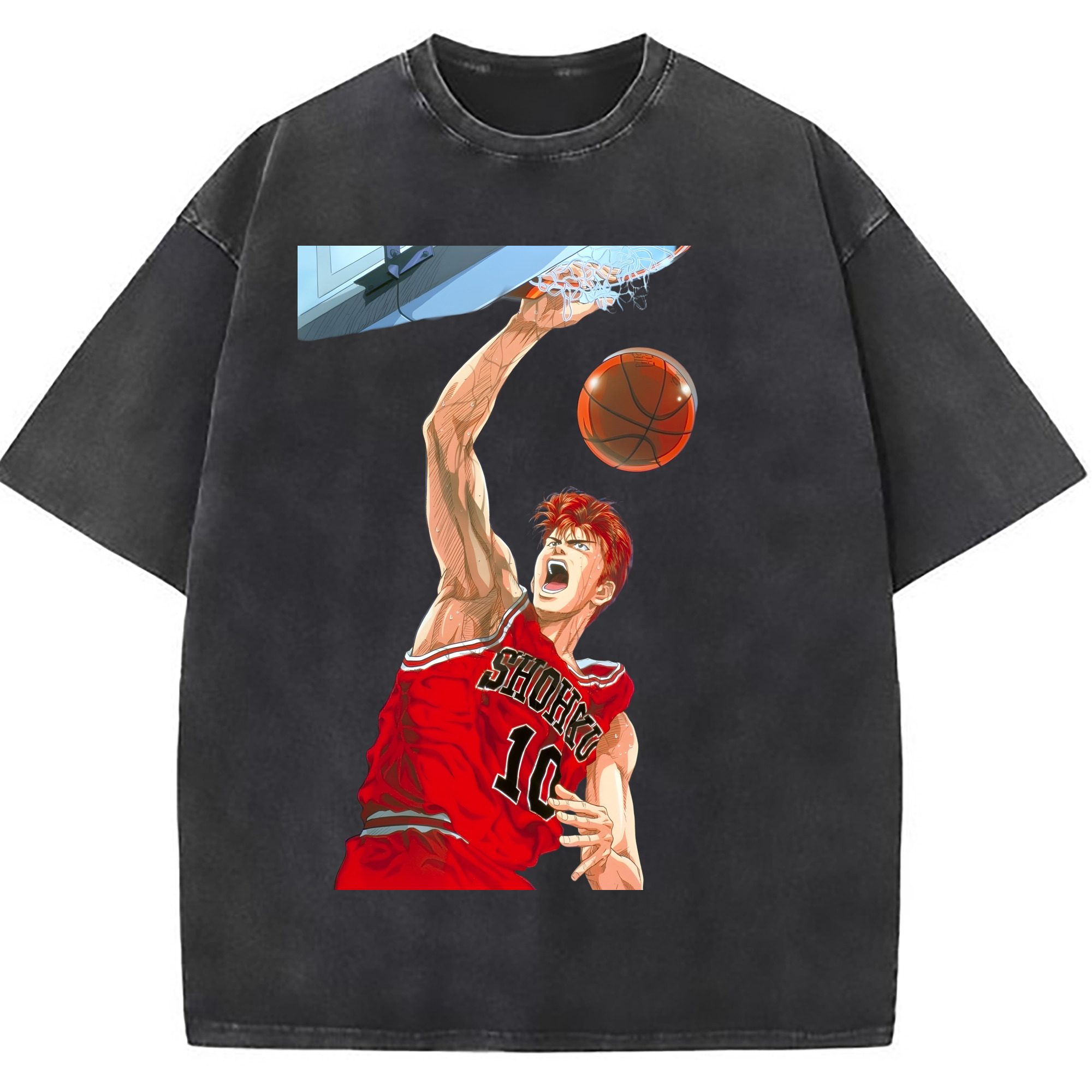 （画像用） SLAM DUNK／スラムダンク 綿100% ヴィンテージ風 半袖Tシャツ（フロントプリント）