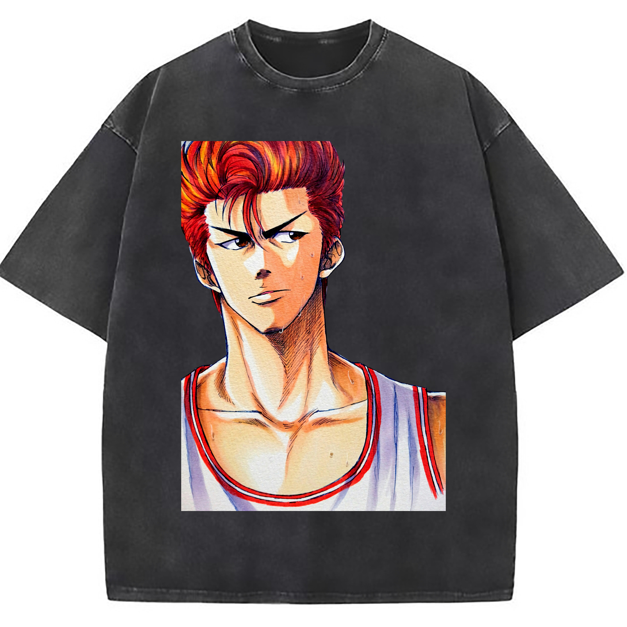 （画像用） SLAM DUNK／スラムダンク 綿100% ヴィンテージ風 半袖Tシャツ（フロントプリント）