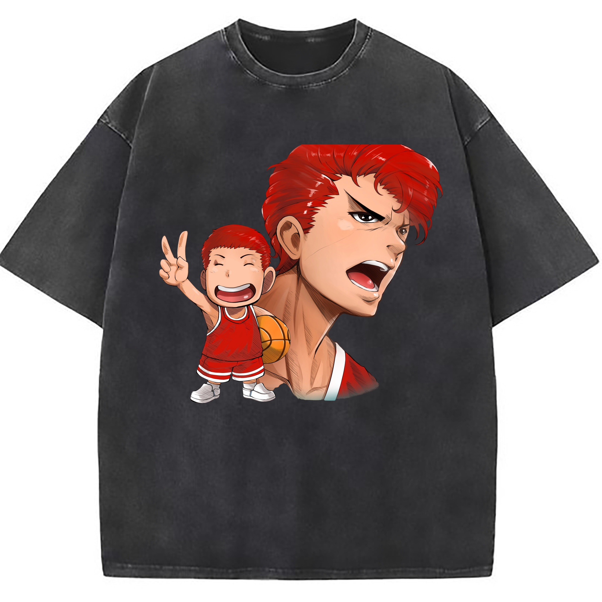 （画像用） SLAM DUNK／スラムダンク 綿100% ヴィンテージ風 半袖Tシャツ（フロントプリント）