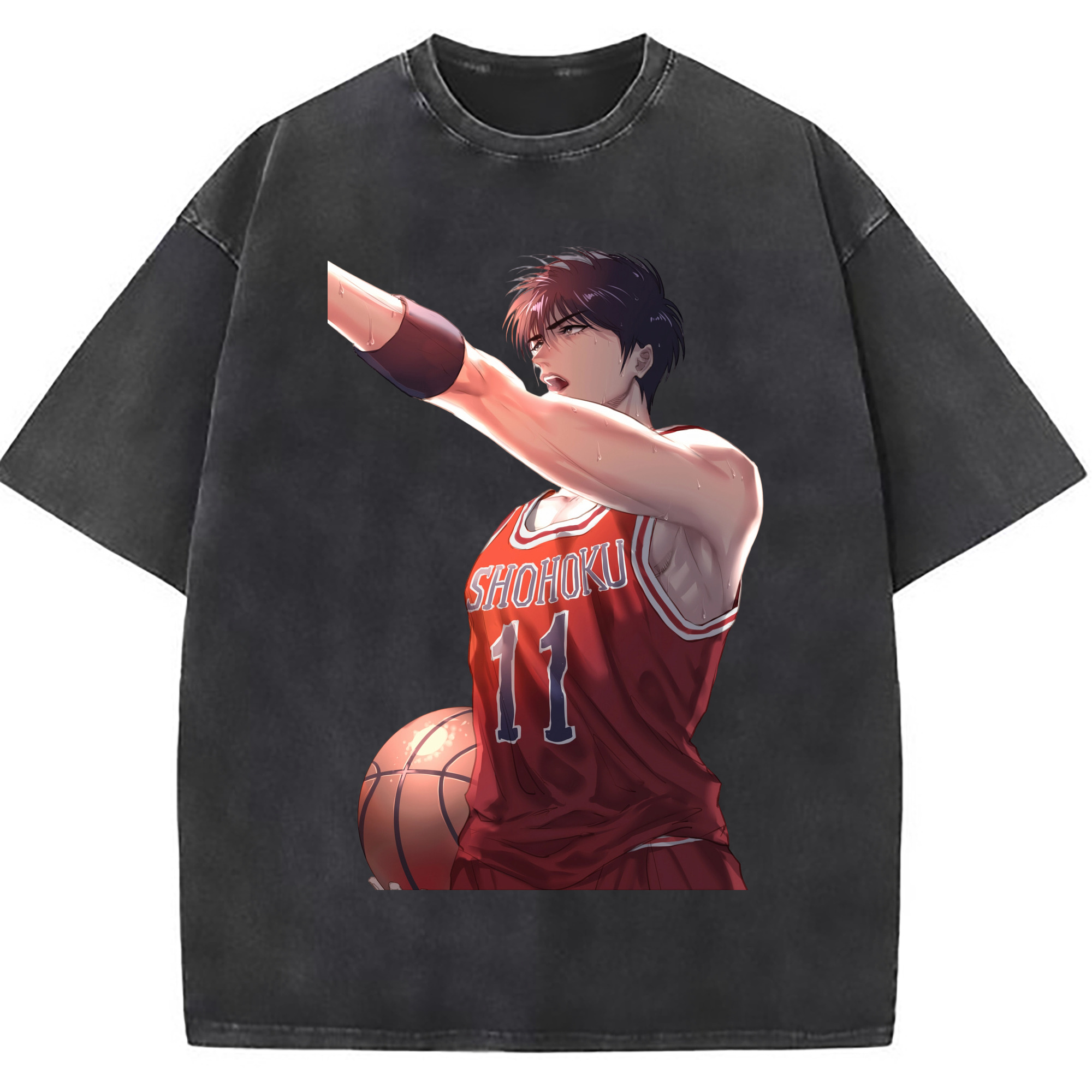 （画像用） SLAM DUNK／スラムダンク 綿100% ヴィンテージ風 半袖Tシャツ（フロントプリント）